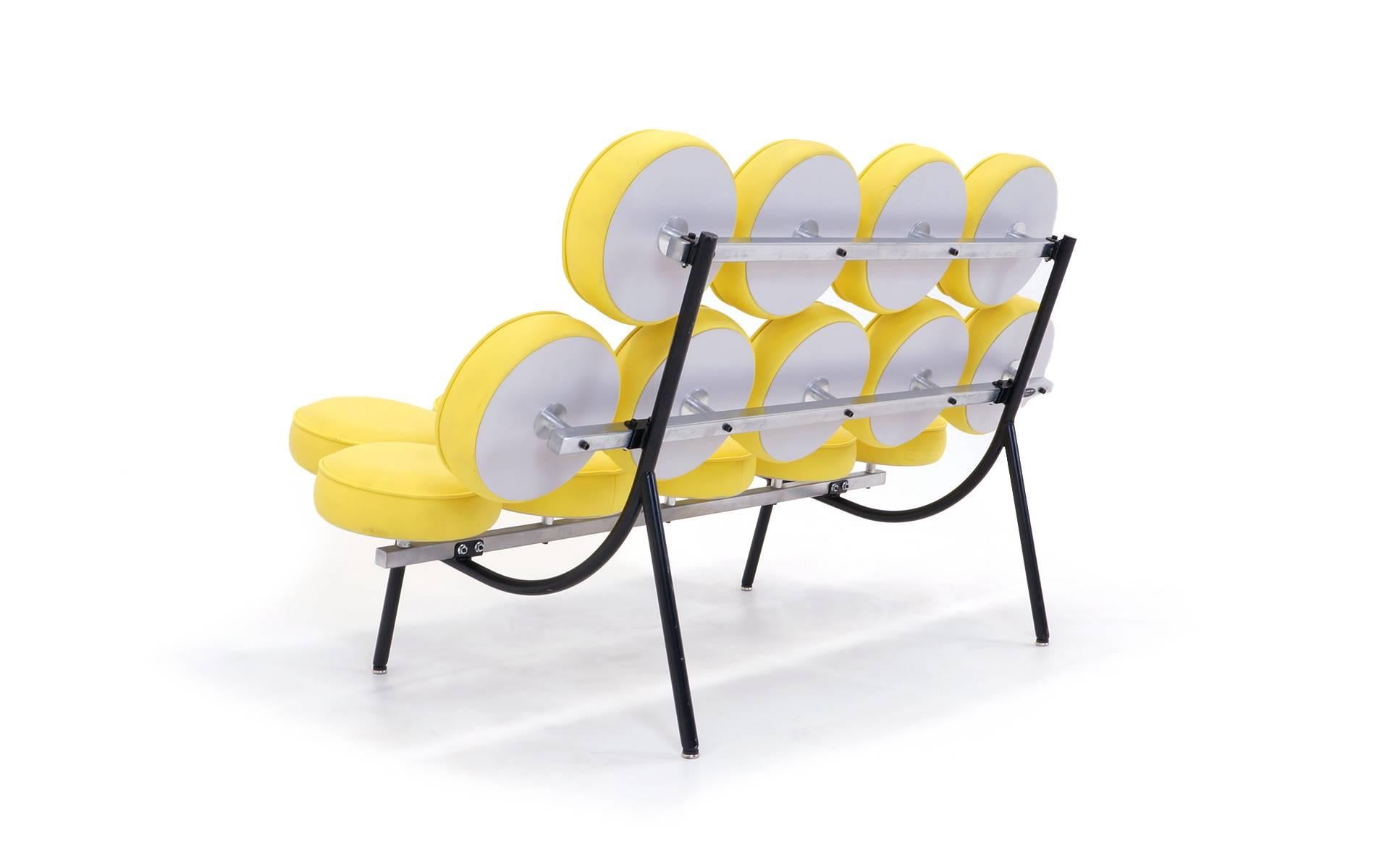 American George Nelson for Herman Miller Marshmallow Sofa in Yellow Vinyl