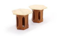 Coppia di tavolini in stile Harvey Probber