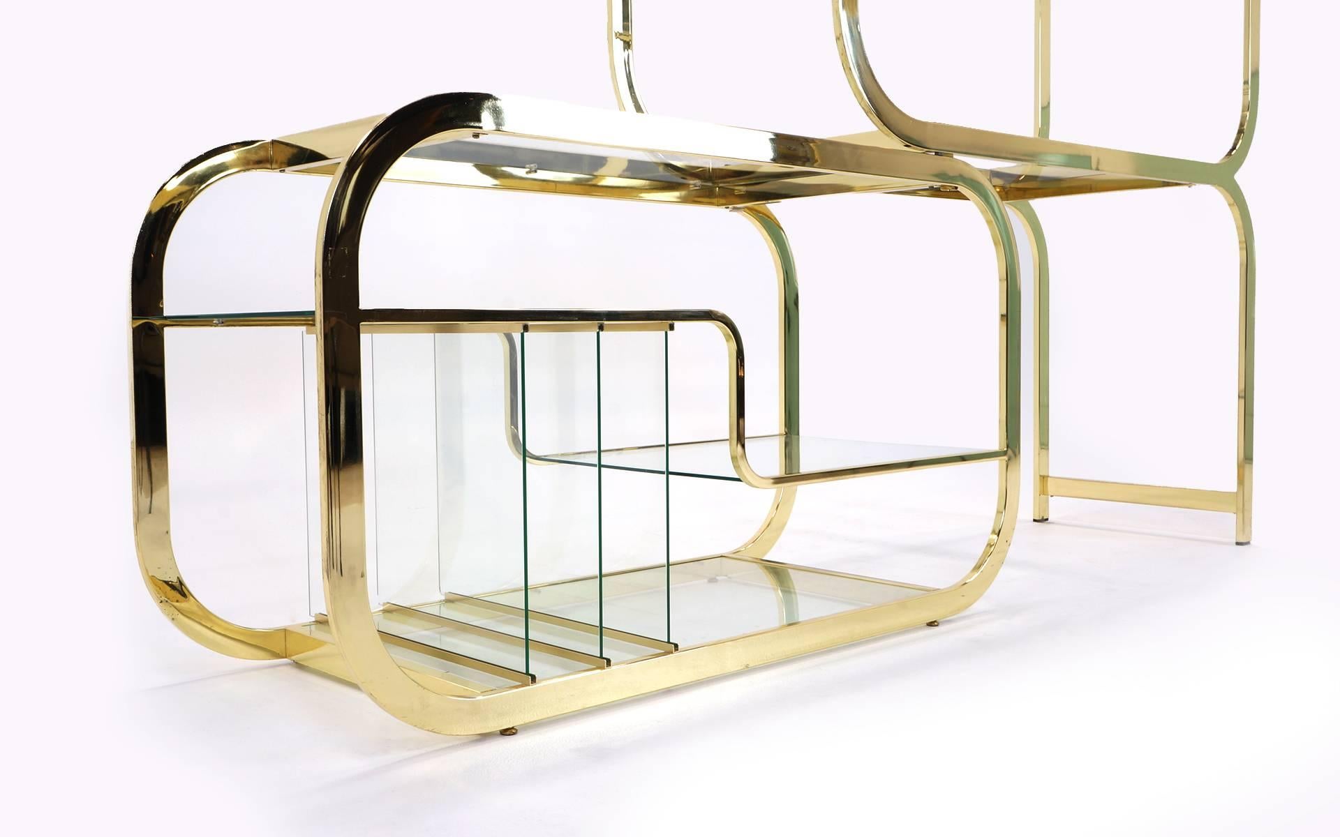 milo baughman brass etagere