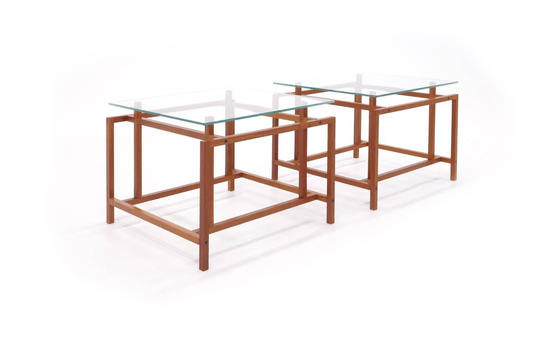 Scandinavian Modern Pair of Side or End Tables by Henning Norgaard for Komfort, Teak, Original
