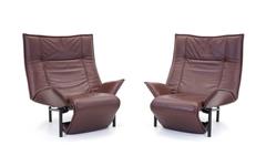 Pair of Adjustable Vico Magistretti for Cassina Veranda Chaise Lounge Chairs