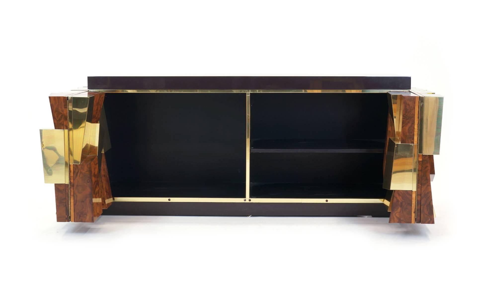 American Paul Evans Studio for Directional Faceted Cabinet, One of the Finest Examples