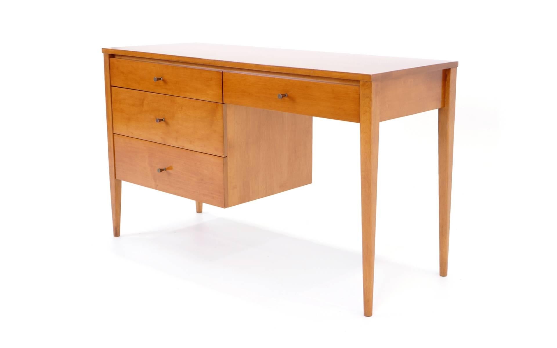 Mid-Century Modern Exceptional Paul McCobb Planner Group Writing Desk, Four Drawers, Great Example