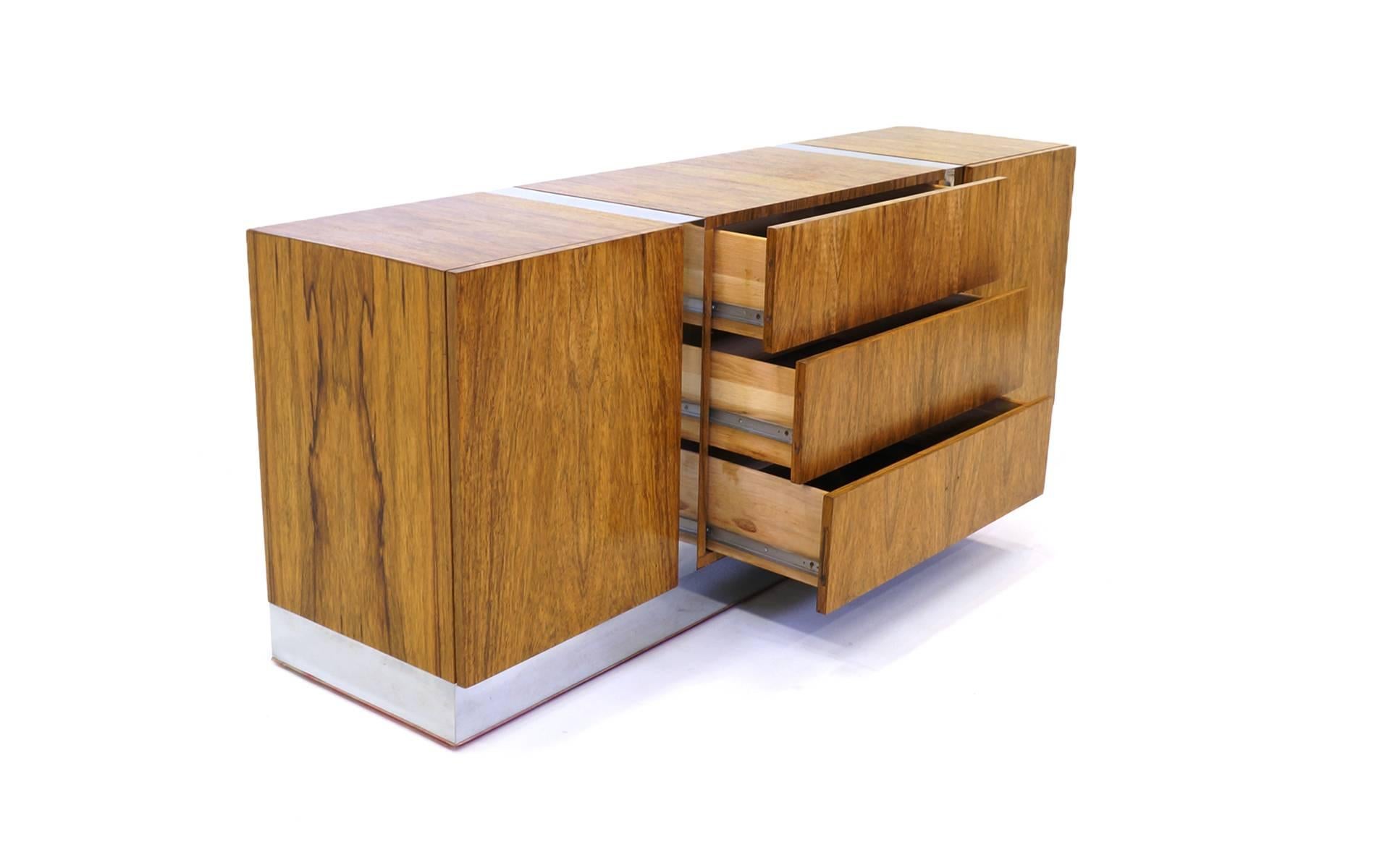 Mid-Century Modern Milo Baughman for Thayer Coggin Rosewood with Chrome Dresser / Credenza