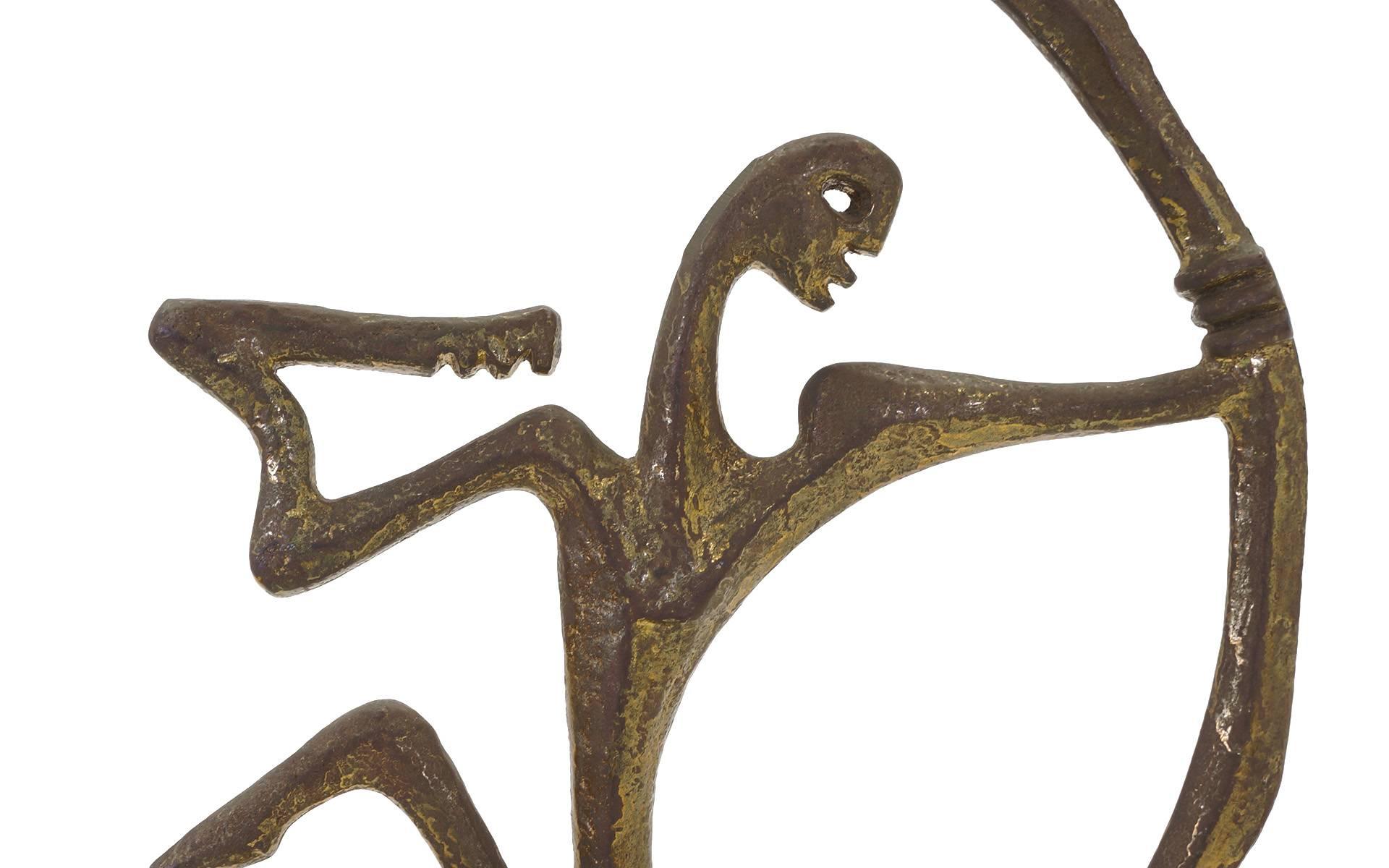 Frederick/Frederic Weinberg Bronze Modernist Sagittarius Sculpture In Excellent Condition In Kansas City, MO