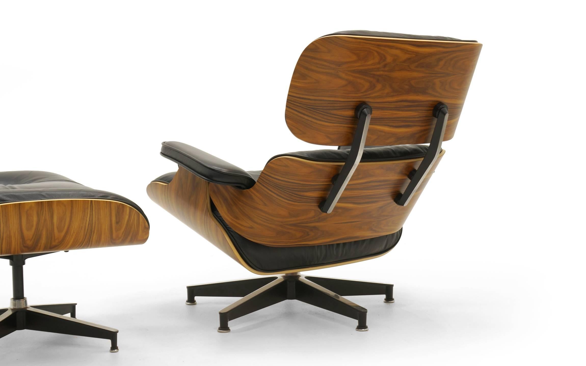 Mid-Century Modern Eames 50th Anniversary Lounge Chair and Ottoman, Santos Palisander, 2006