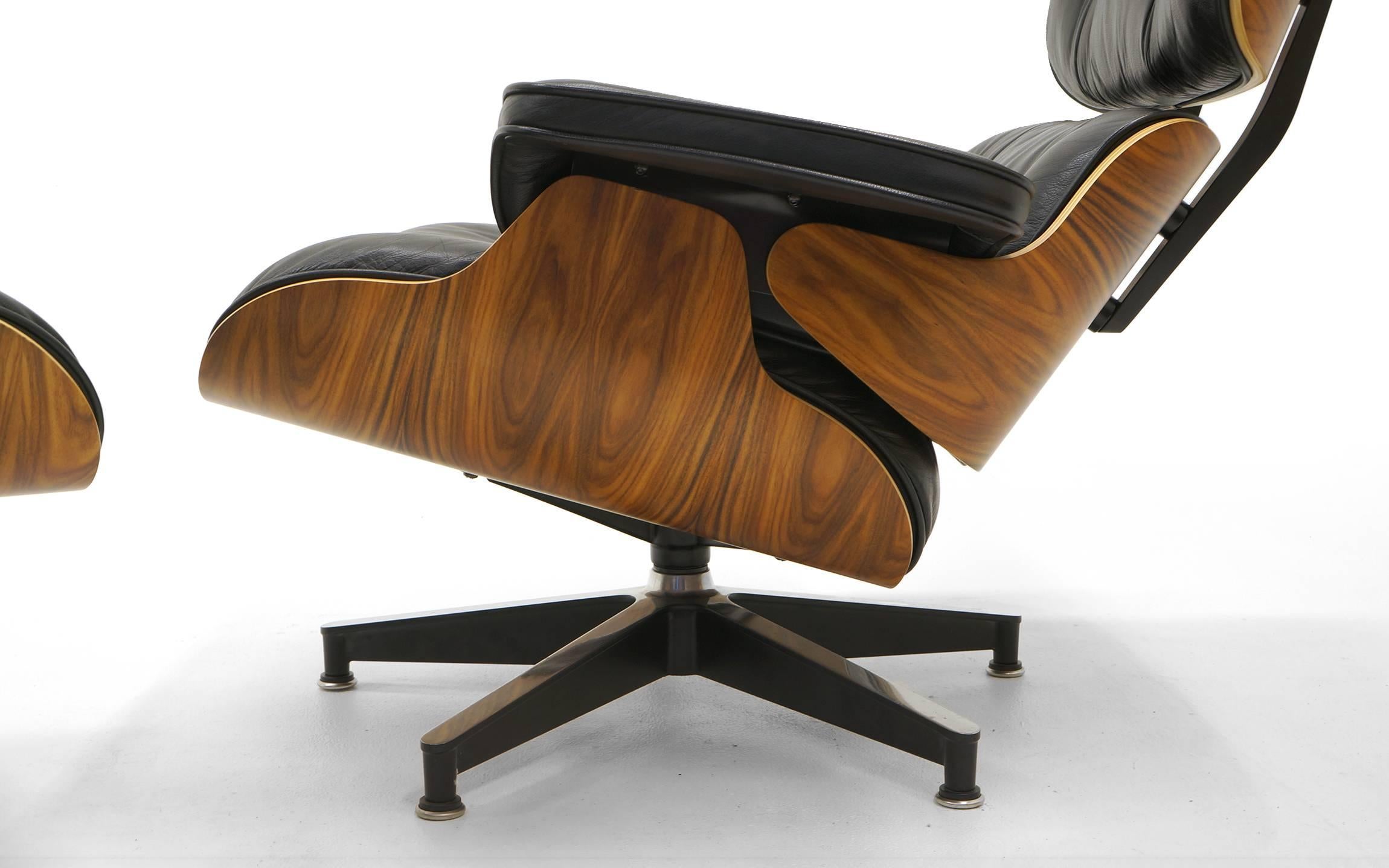Contemporary Eames 50th Anniversary Lounge Chair and Ottoman, Santos Palisander, 2006