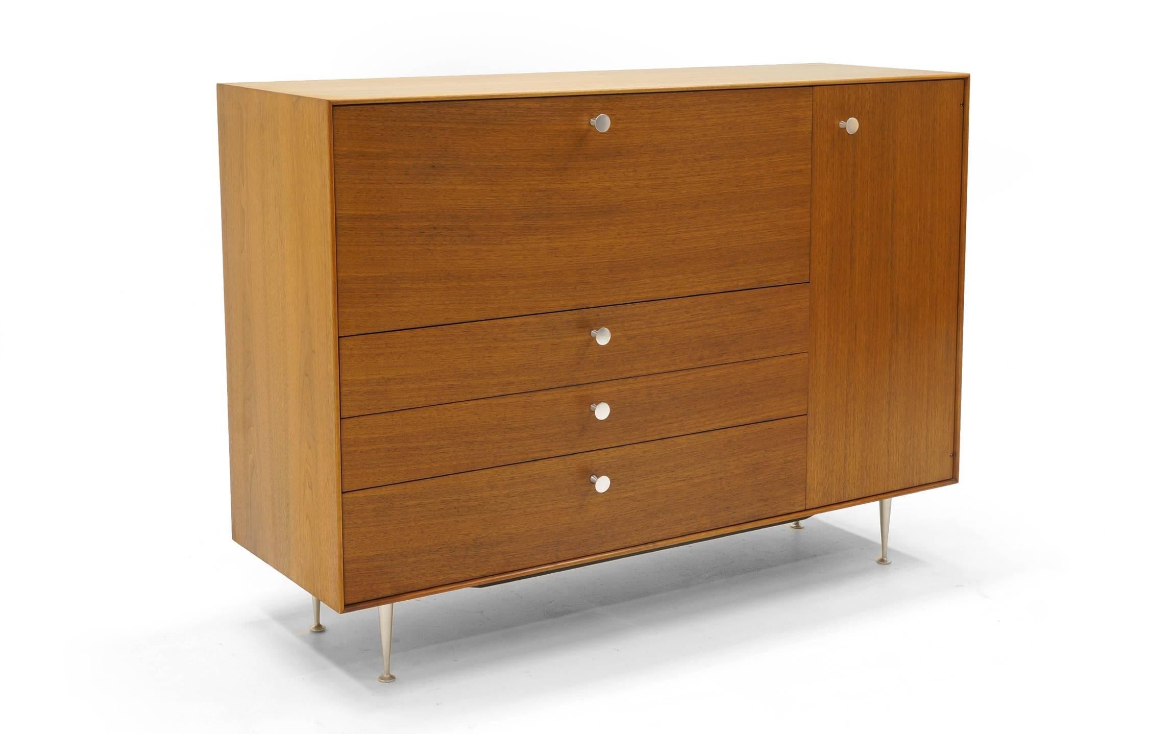 Mid-Century Modern Thin Edge Secretary in Walnut by George Nelson, Excellent Condition