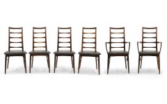 6 Rosewood Lis Dining Chairs by Niels Kofoed, Two with arms, Four armless