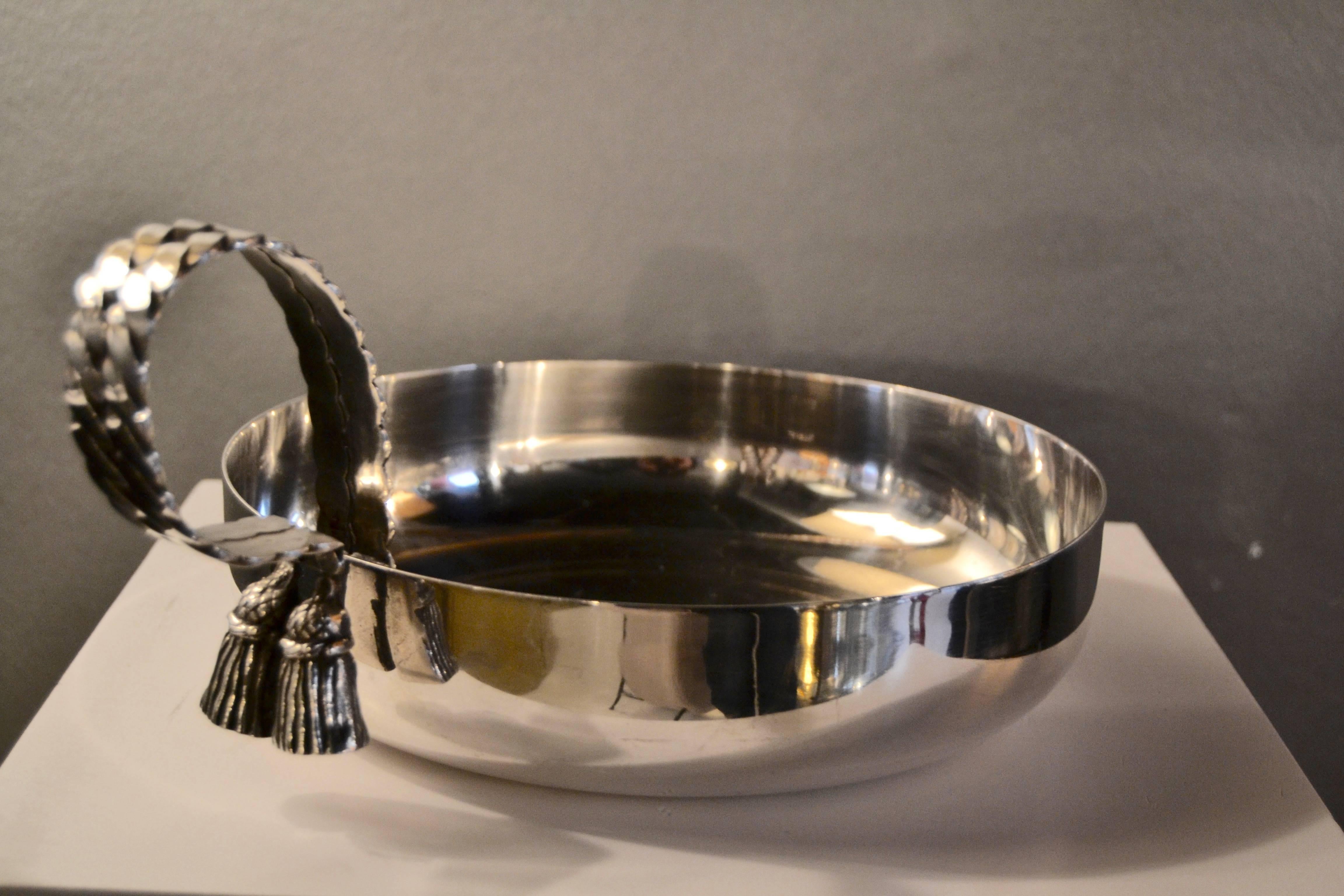 1970s silver plated bowl by Maria Pergay.