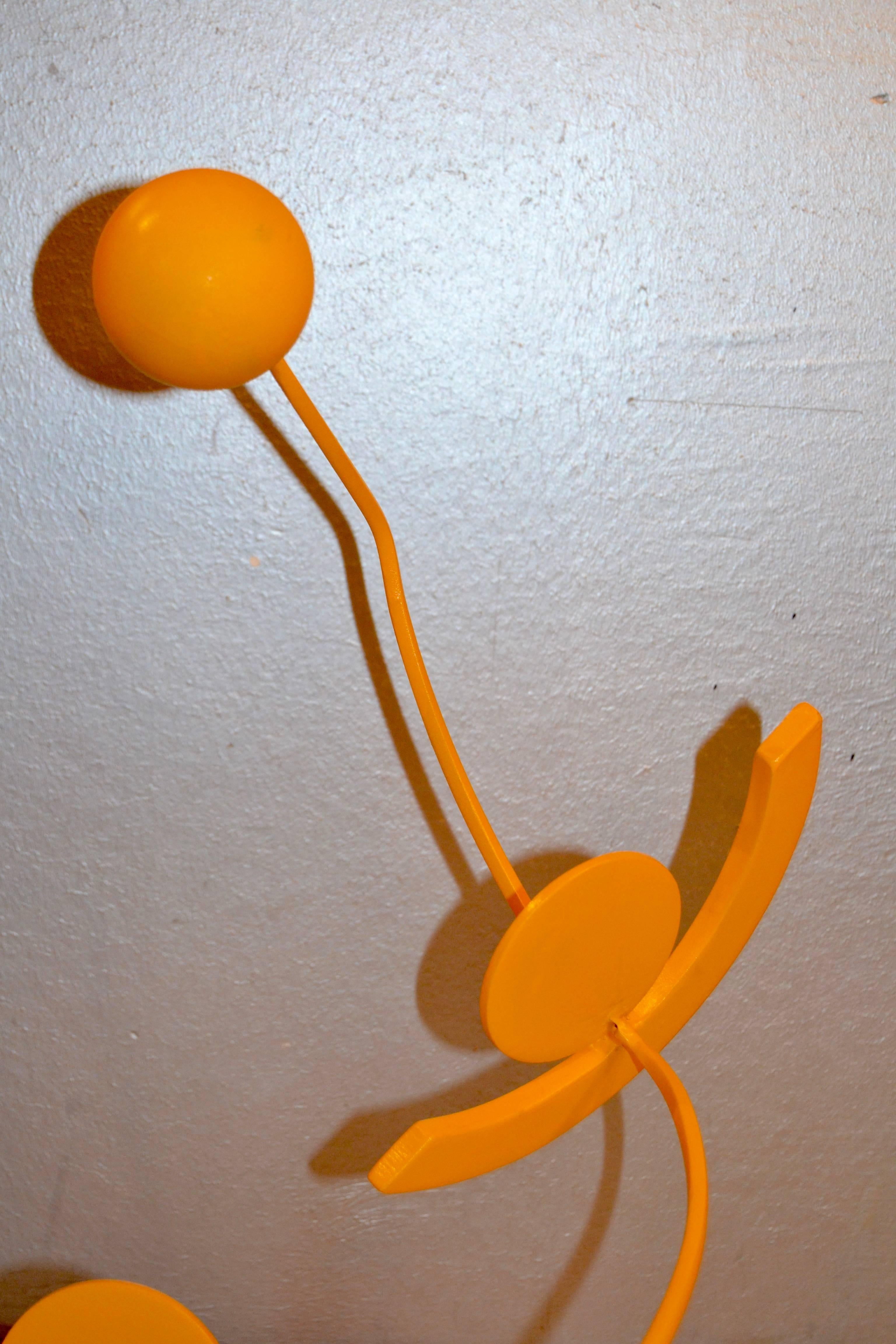 Yellow Stainless Steel Sculpture by Caporicci In Excellent Condition For Sale In Saint-Ouen, FR