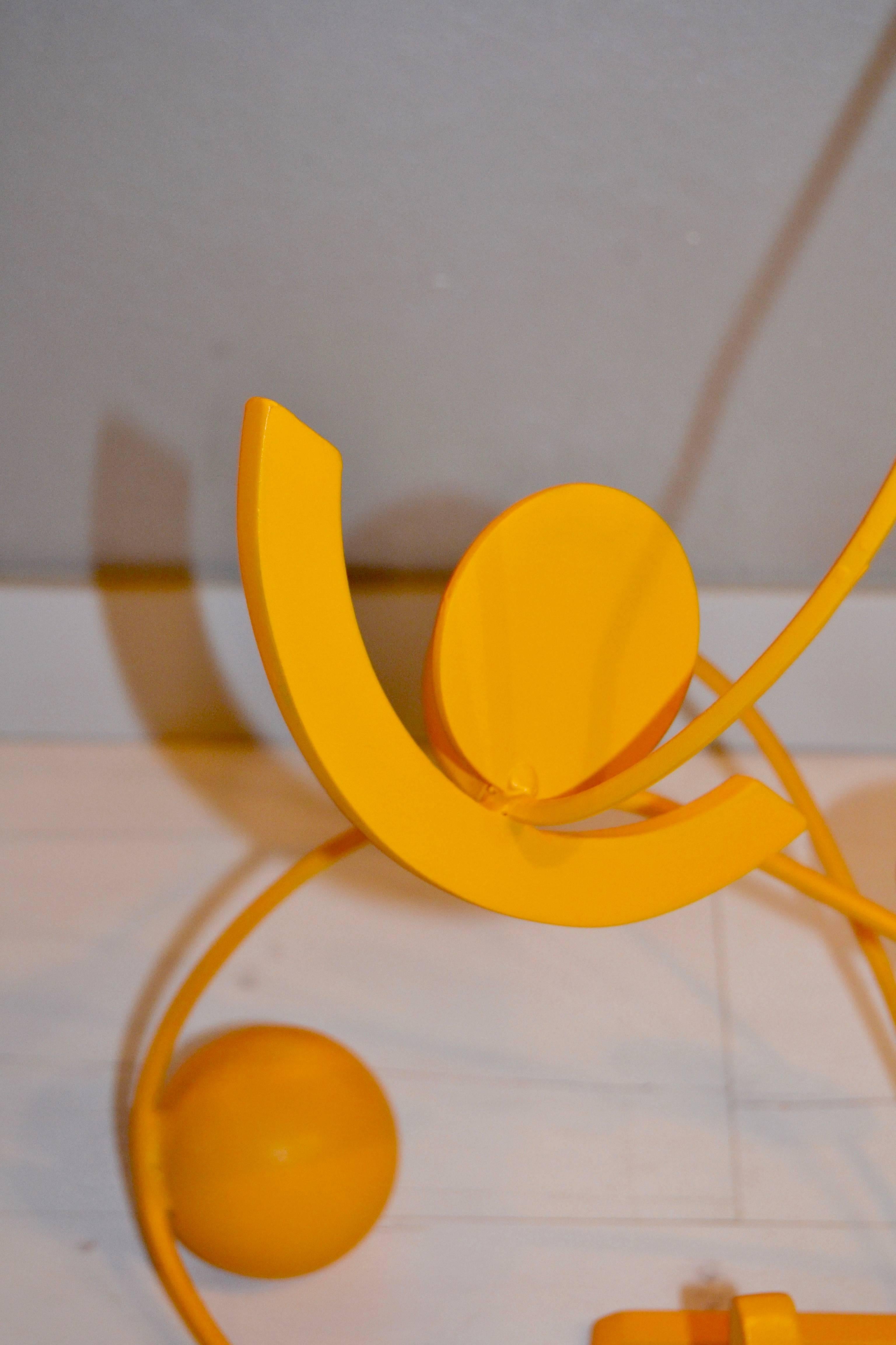 Yellow Stainless Steel Sculpture by Caporicci For Sale 2