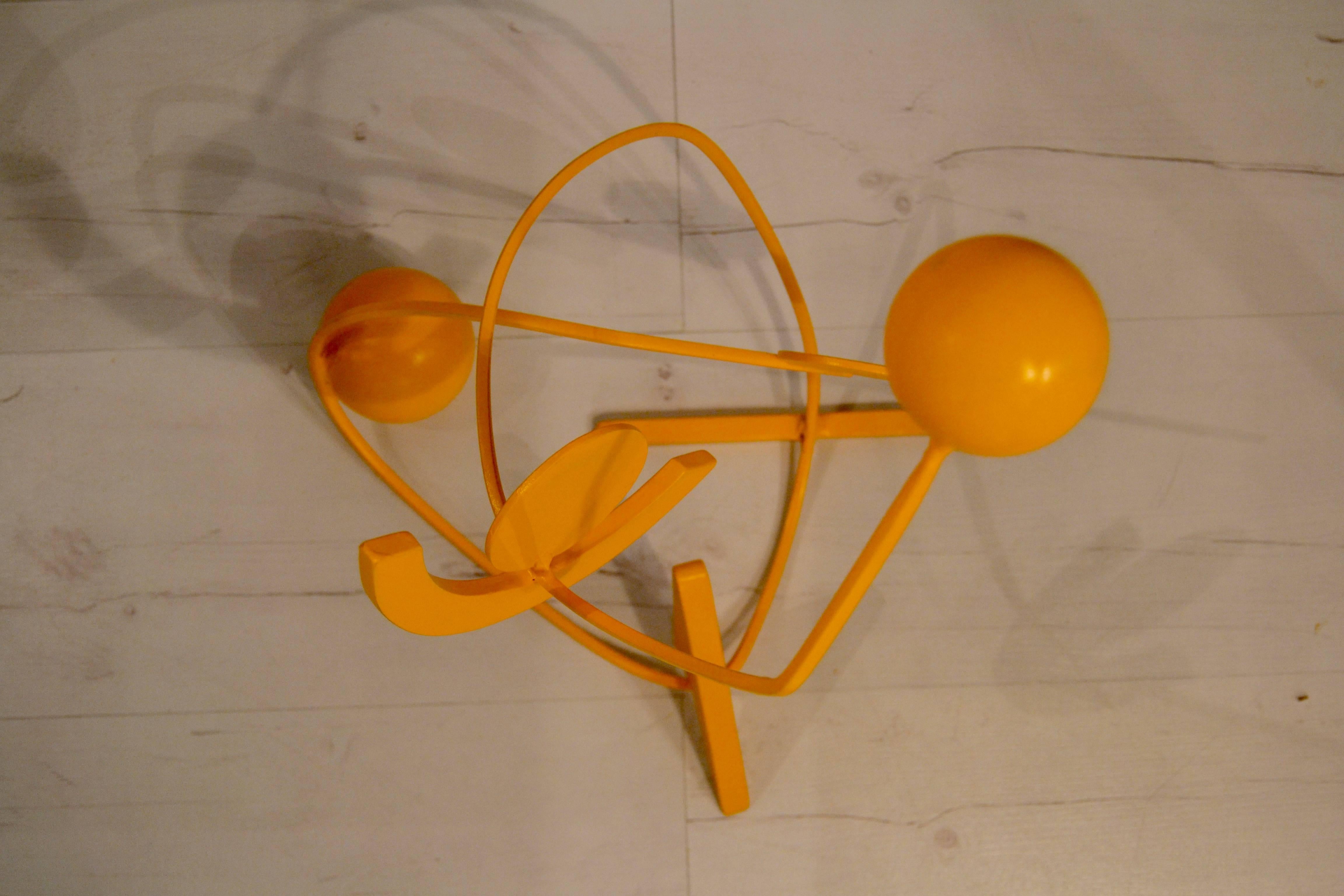 Yellow Stainless Steel Sculpture by Caporicci For Sale 3