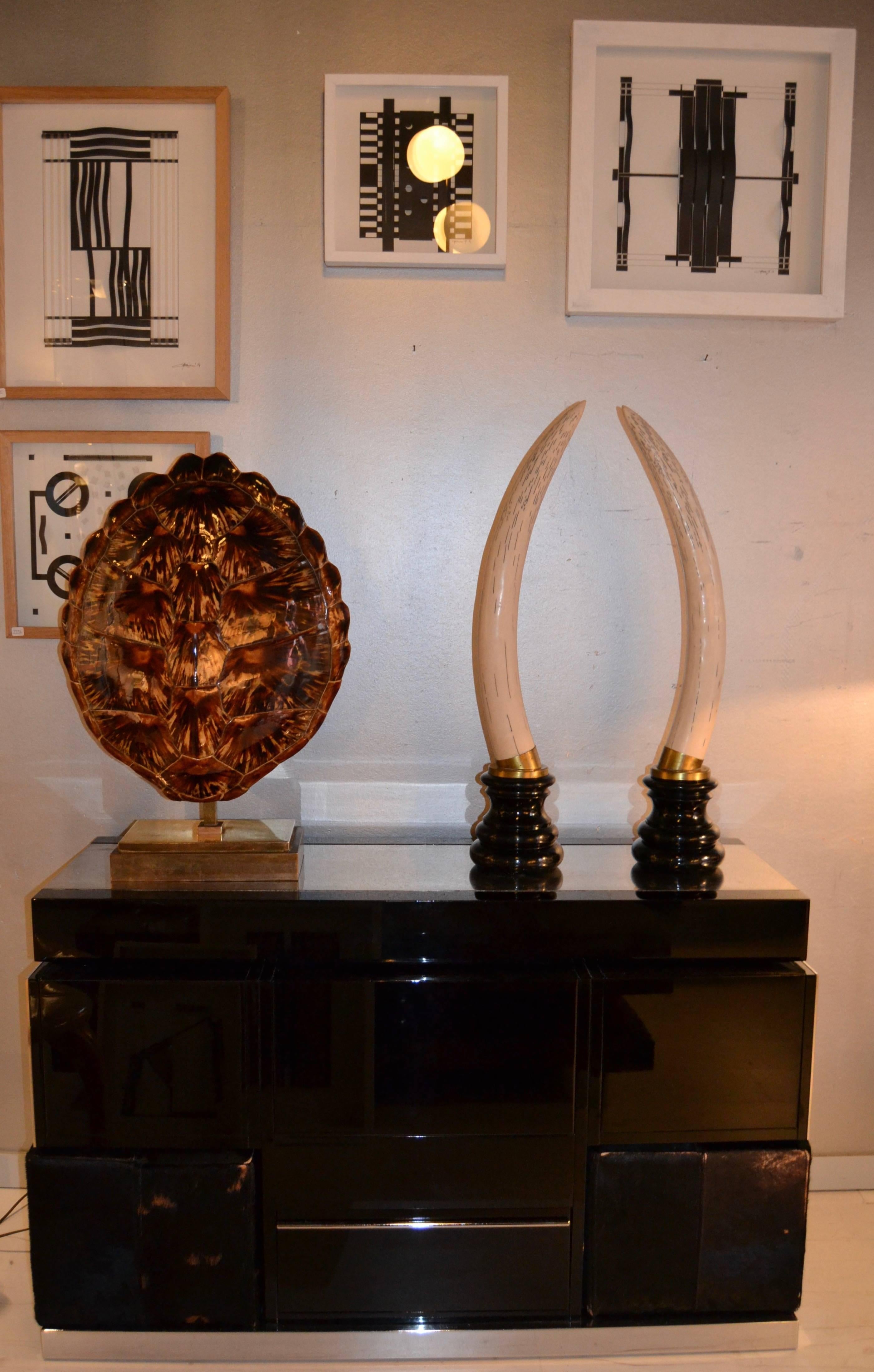 Late 20th Century Pair of 1970s Faux Elephant Tusks