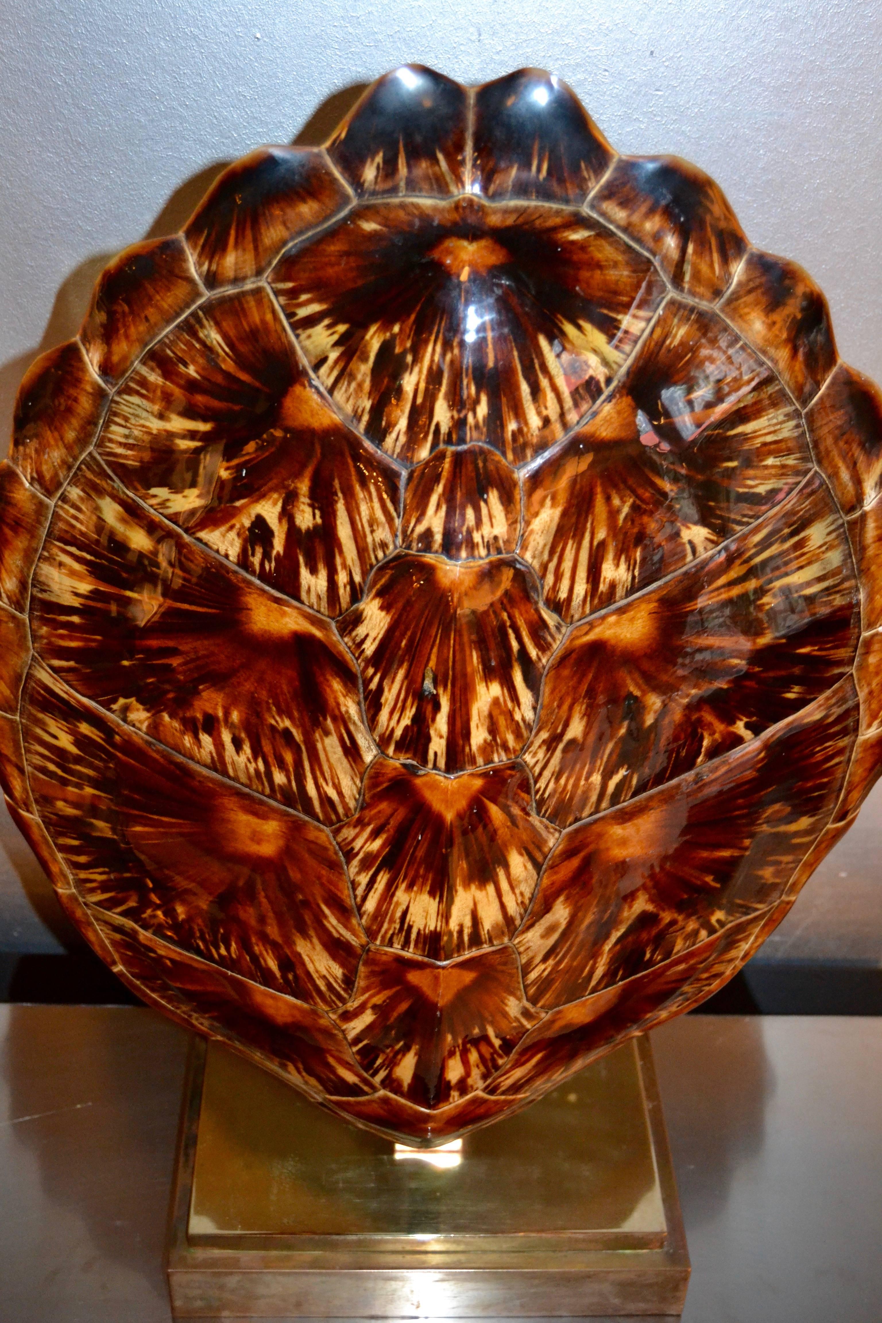 Brass 1970s Turtle Shell Lamp