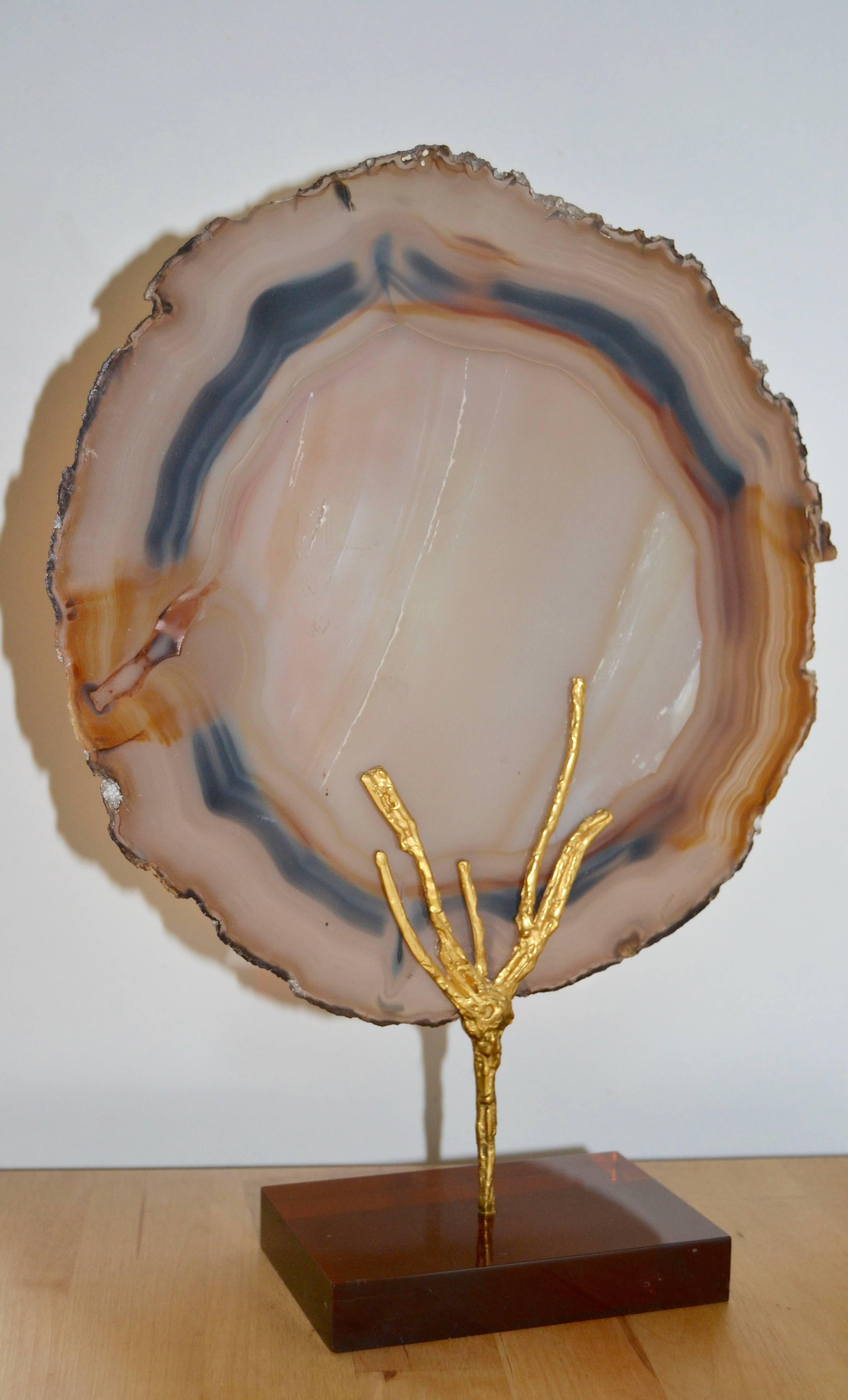 Mid-Century Modern 1970s Agate Slice For Sale