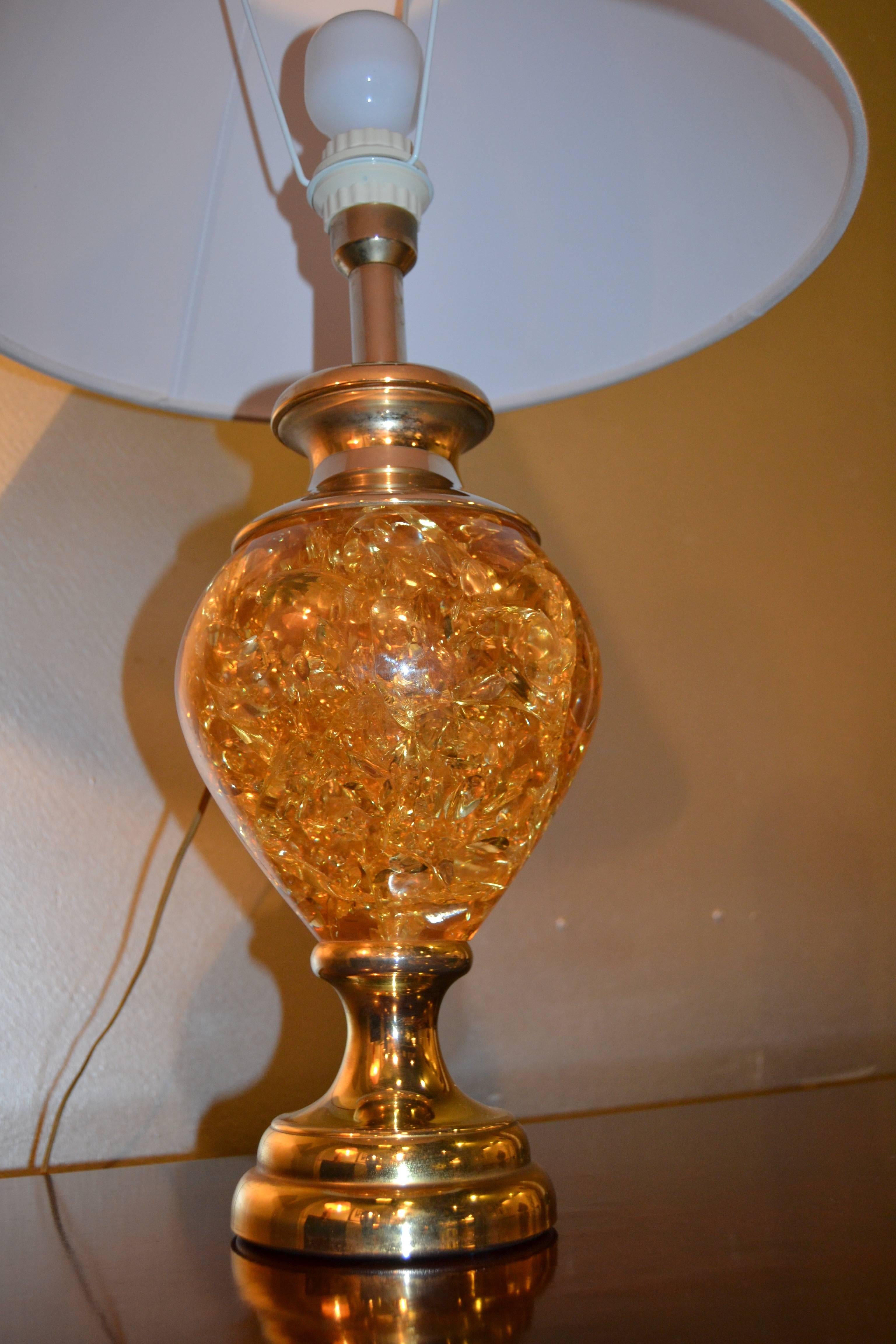 French 1970s Large Fractal Resin Lamp