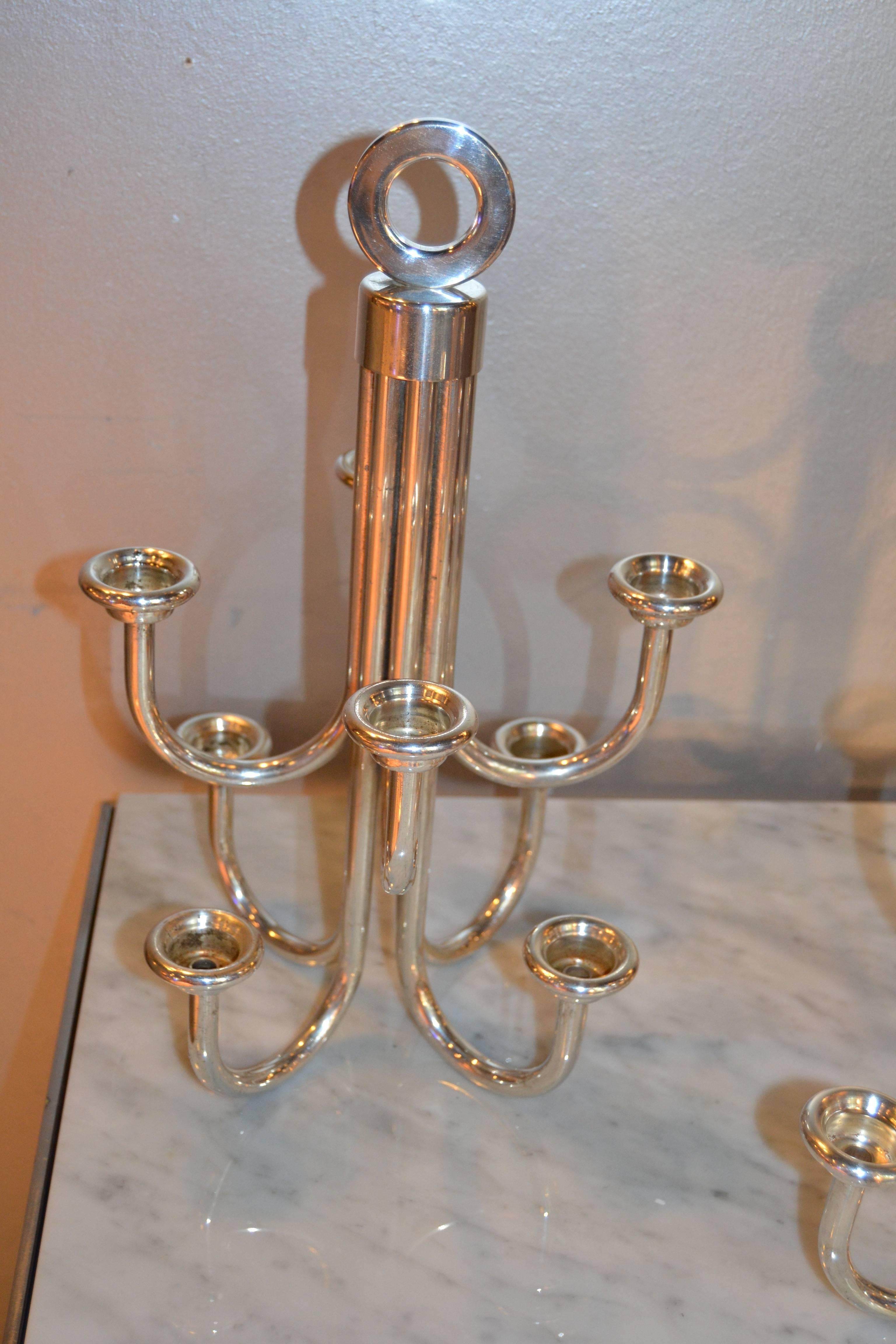 Pair of 1950s French Candle Holders In Excellent Condition For Sale In Saint-Ouen, FR