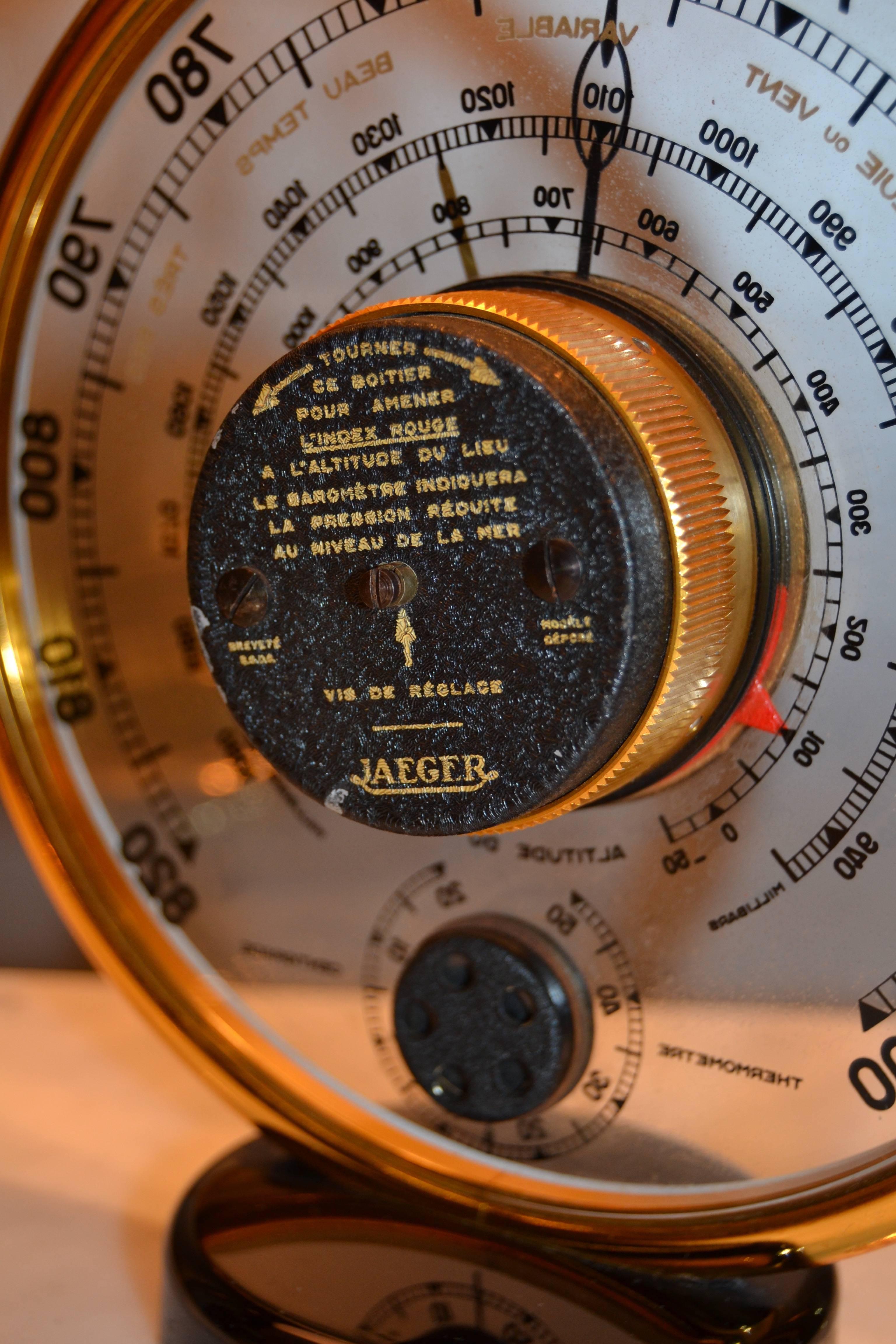 Bakelite 1940s Jaeger Desk Top Barometer and Thermometer