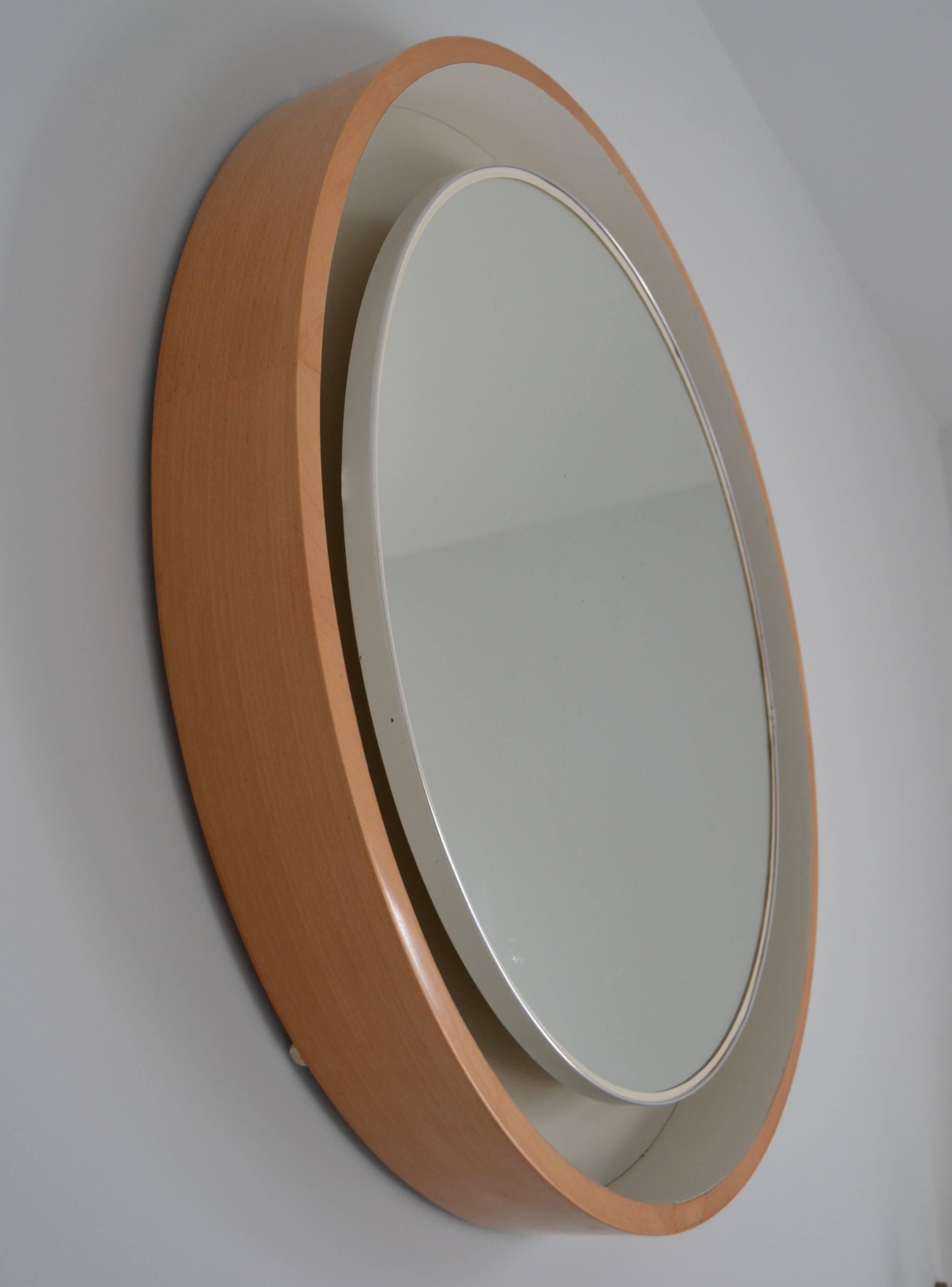 1970s Large Lighted Round Mirror In Excellent Condition In Saint-Ouen, FR
