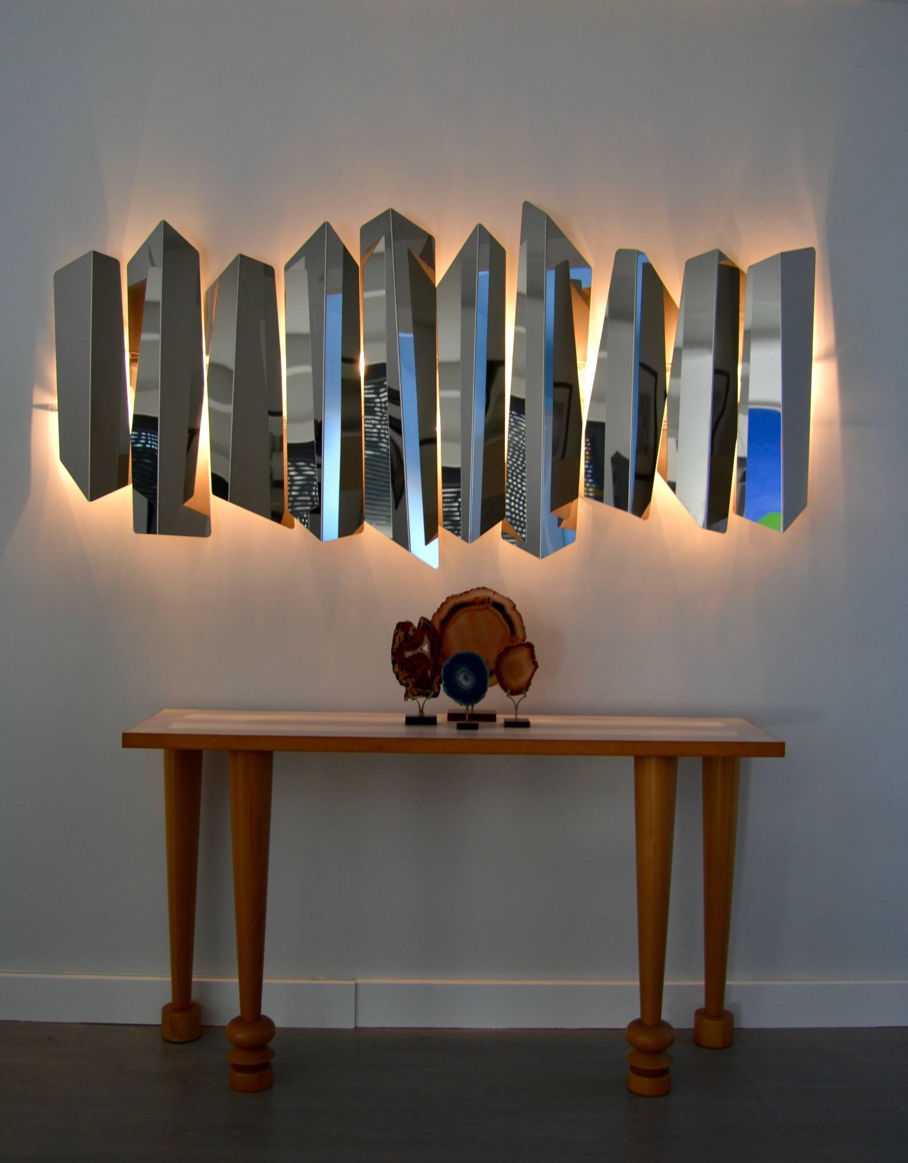 Mid-Century Modern Large Wall Lighted Sculpture by Torregiani