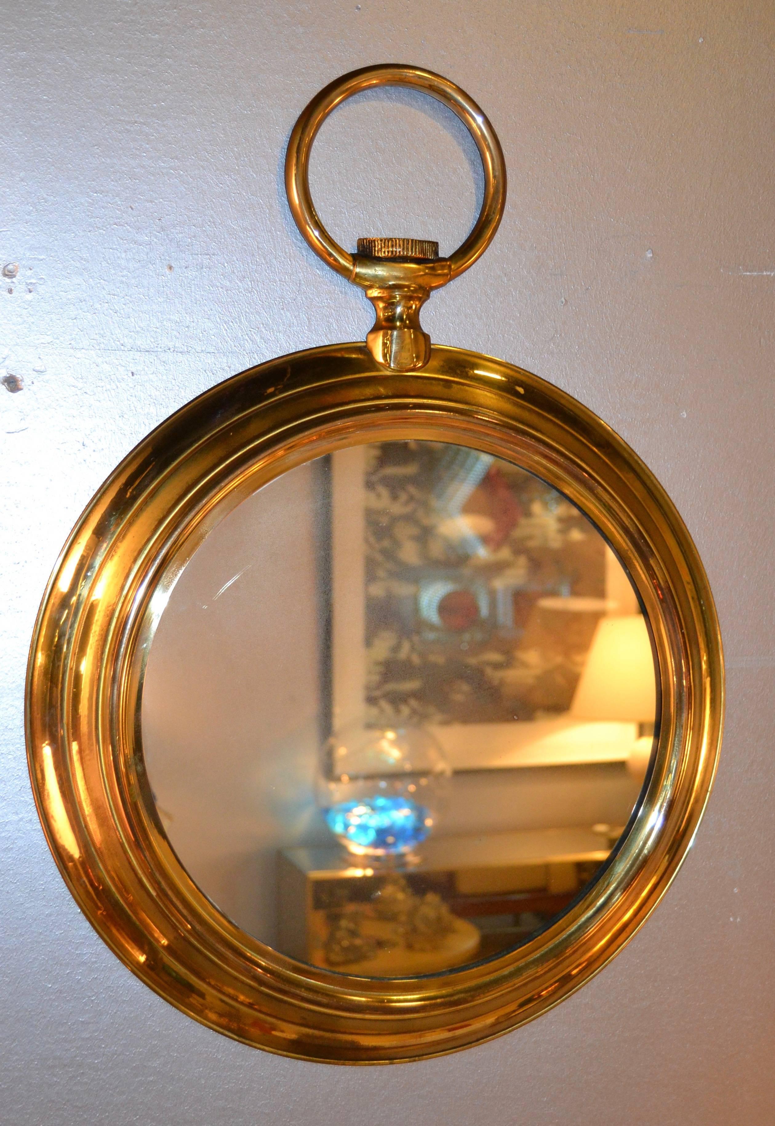 Spanish 1970s Brass Mirror