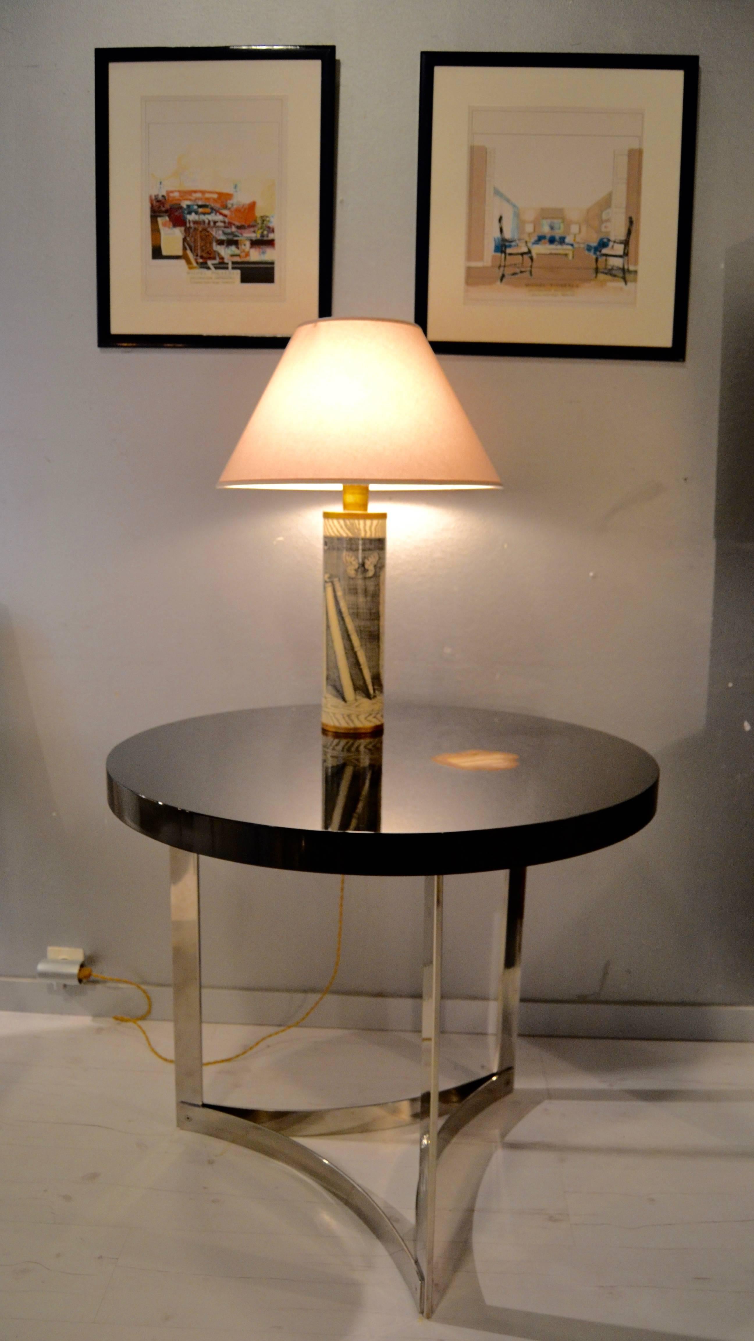 Late 20th Century 1970s Black Lacquered Table with Agate Inlaid Top
