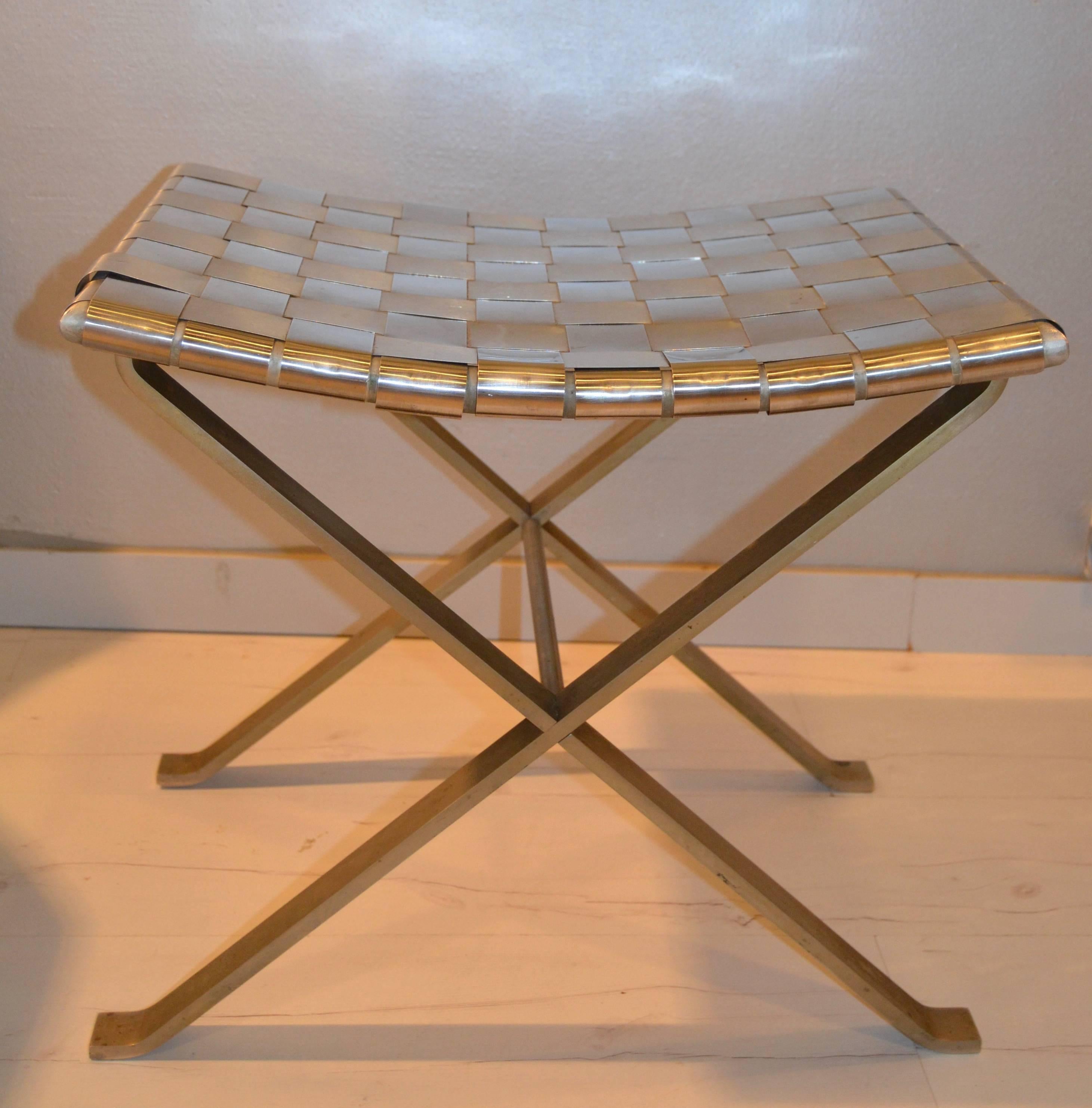 1970s Michel Pigneres steel stool.