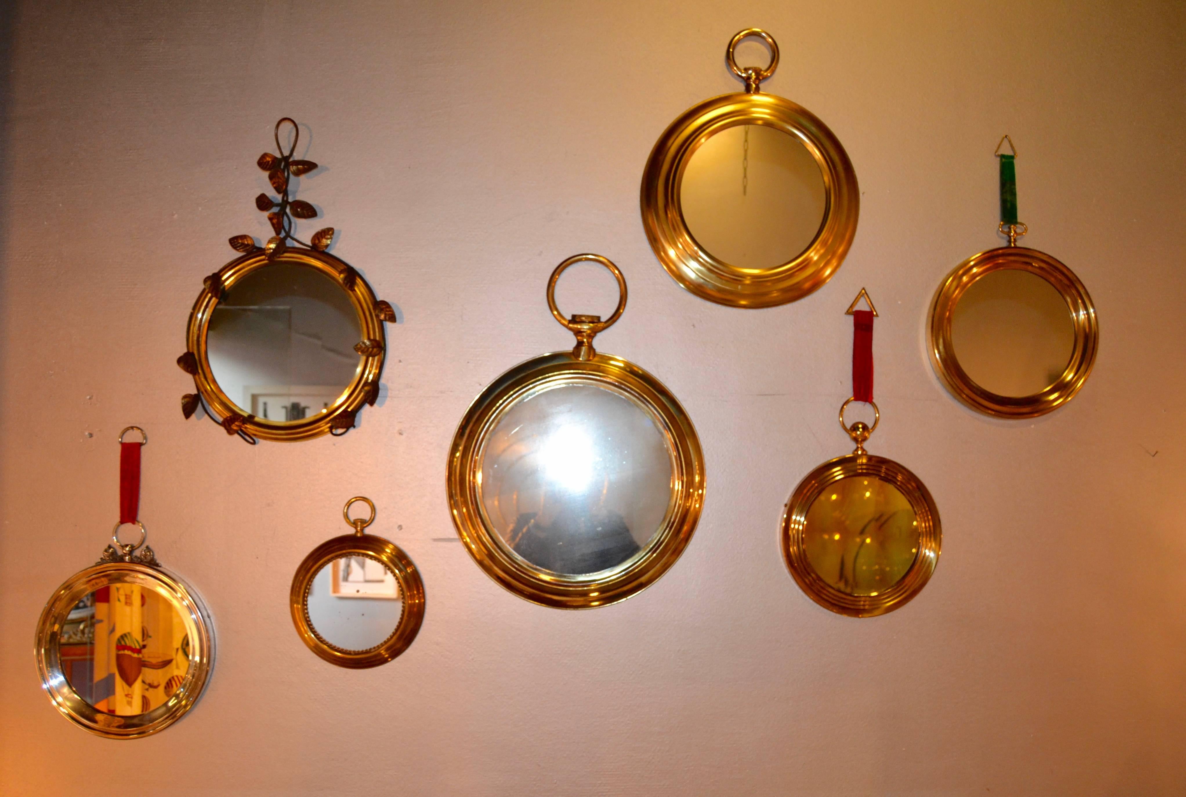 Set of 1970s Italian Brass Mirrors 1