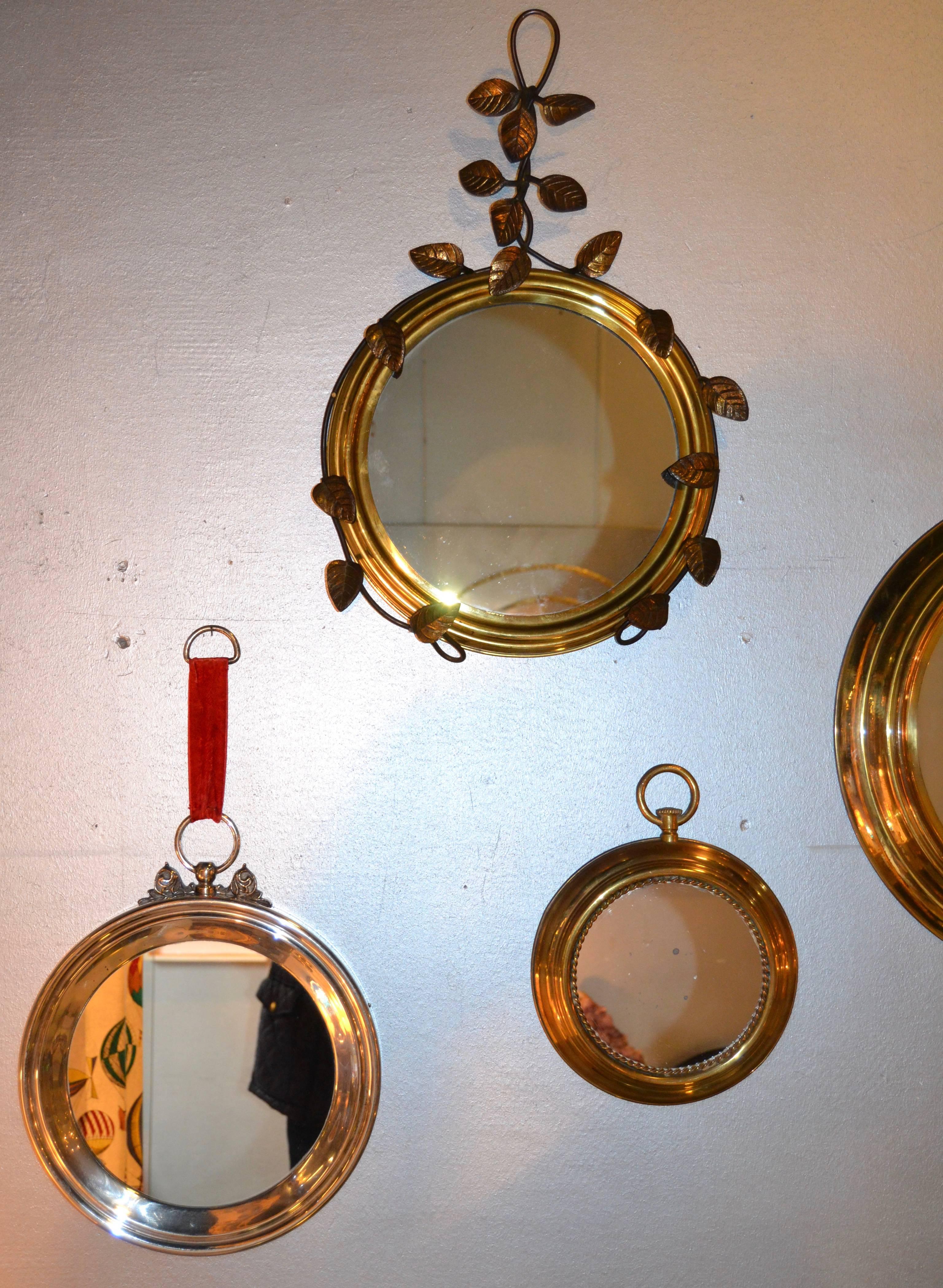 Late 20th Century Set of 1970s Italian Brass Mirrors