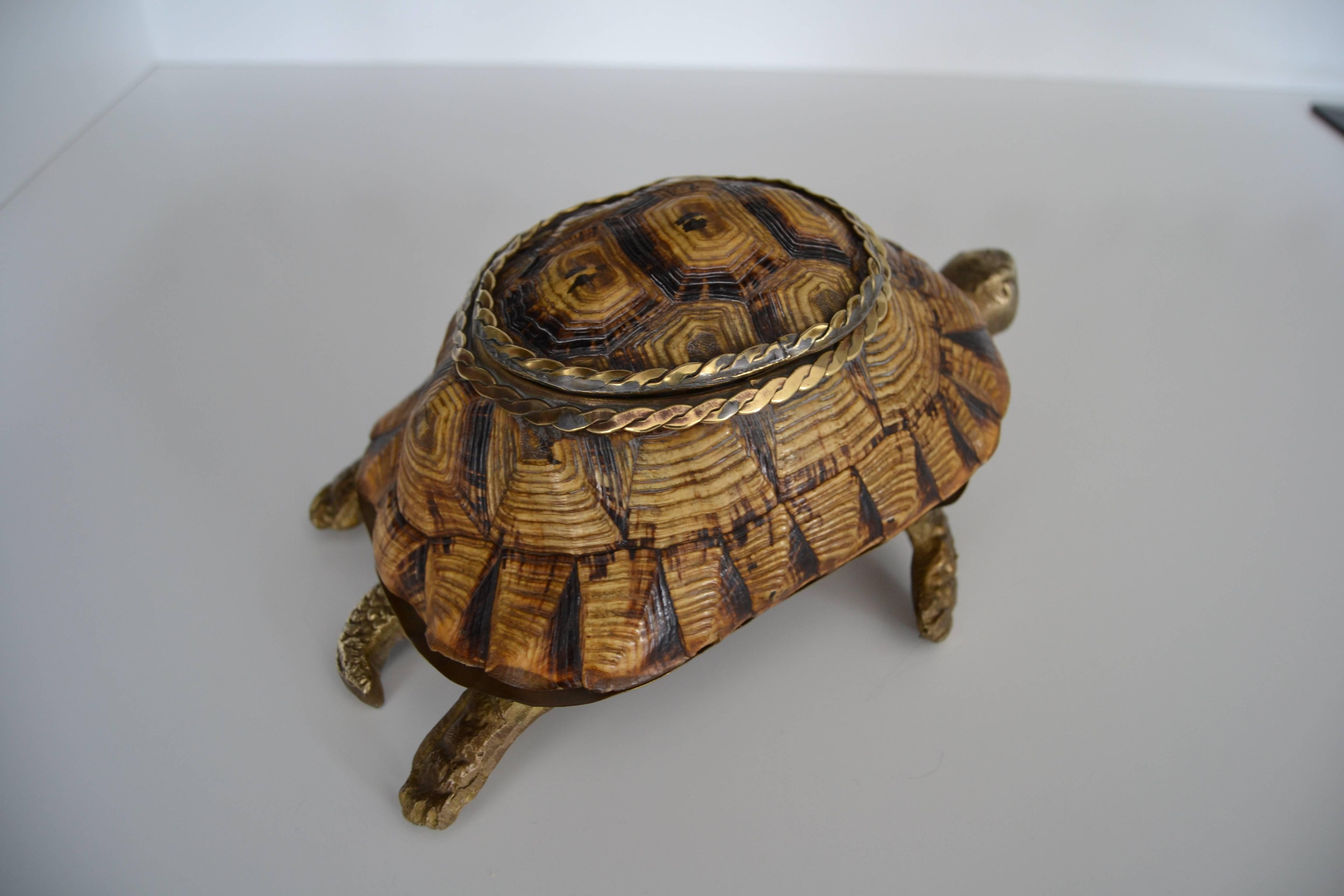 1970s turtle shell box with bronze and brass details.
Great vintage condition.