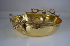 1970s Deer Head Tray in Bronze