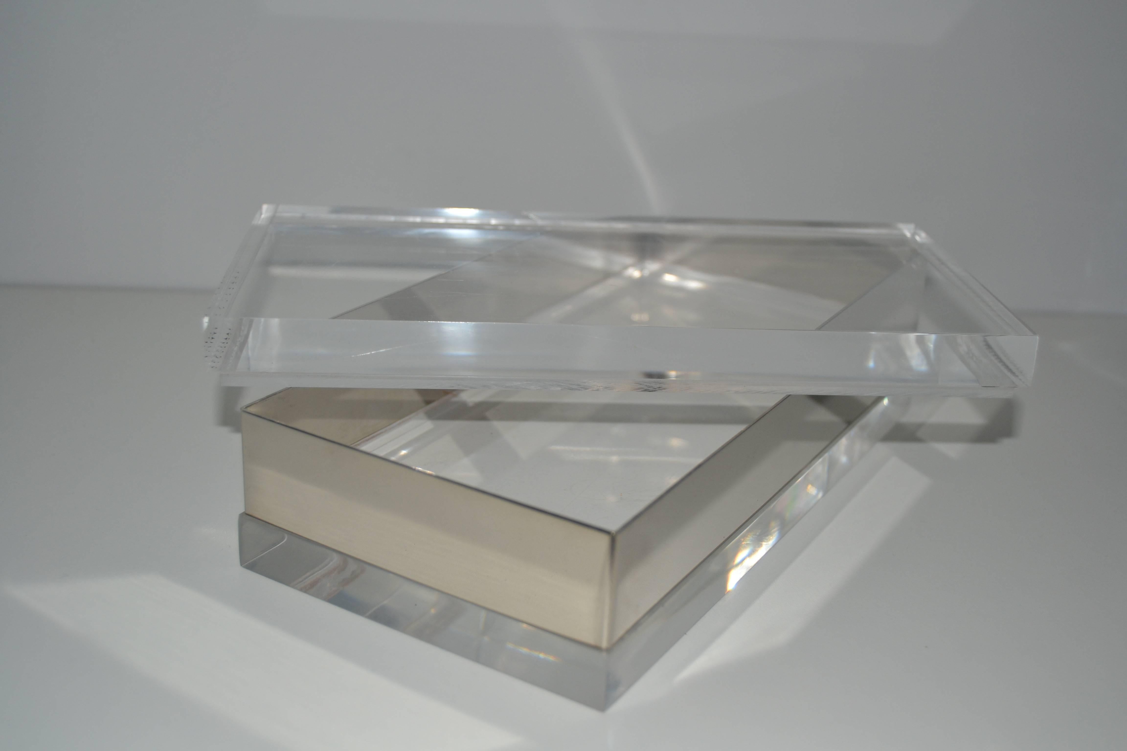 1970s Lucite and Chrome Box 1