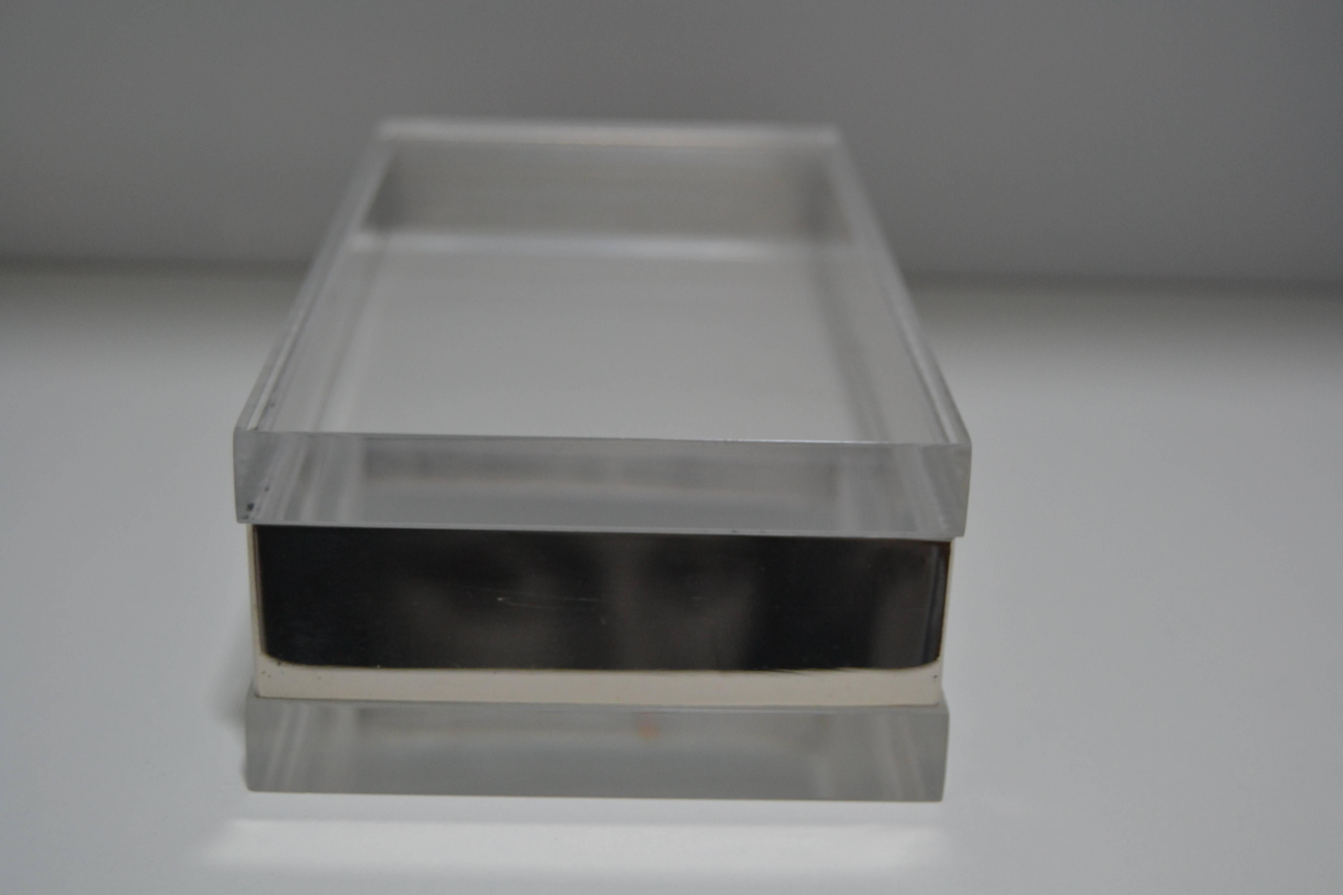 Late 20th Century 1970s Lucite and Chrome Box