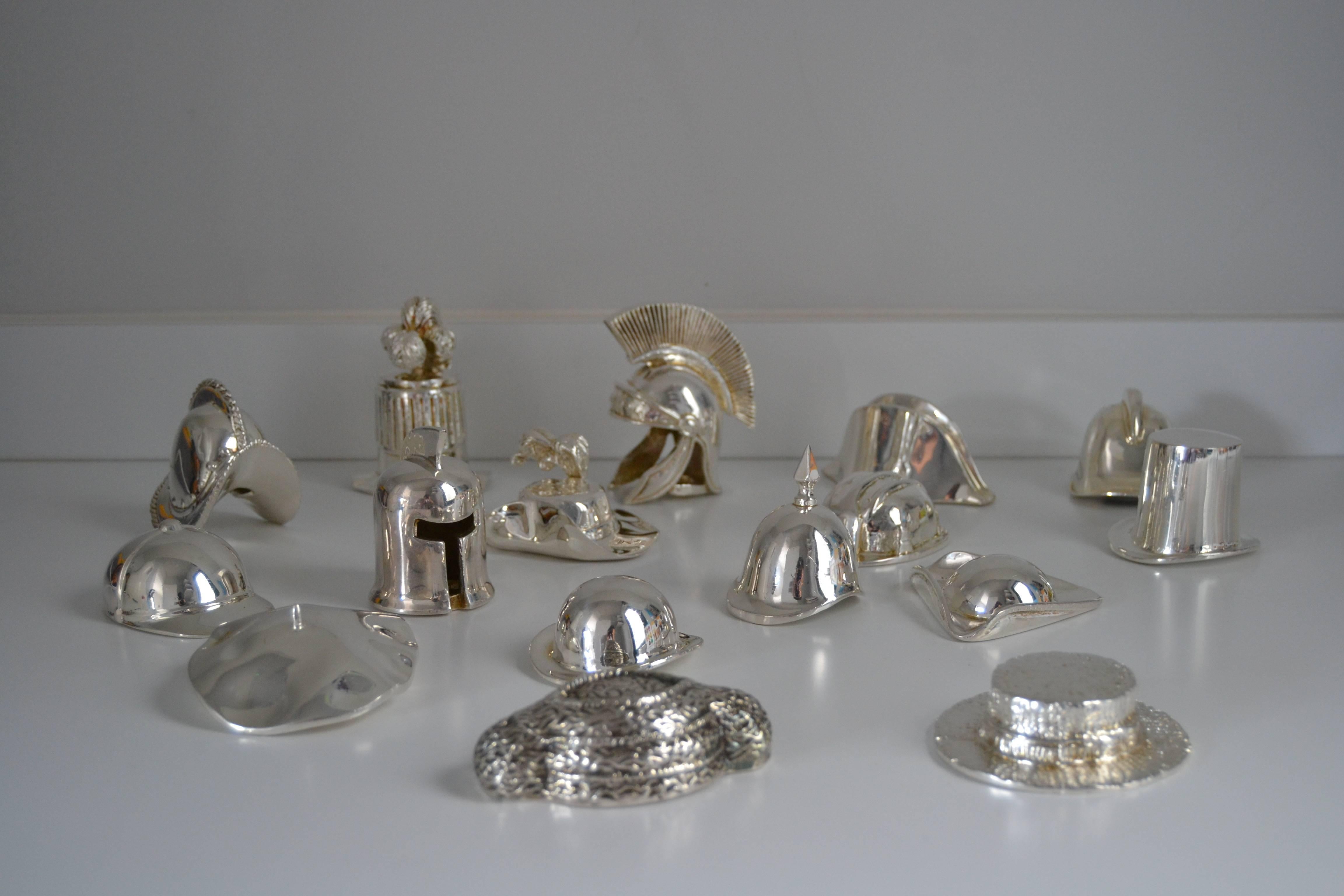 Collection of Hats in Silvered Bronze 2