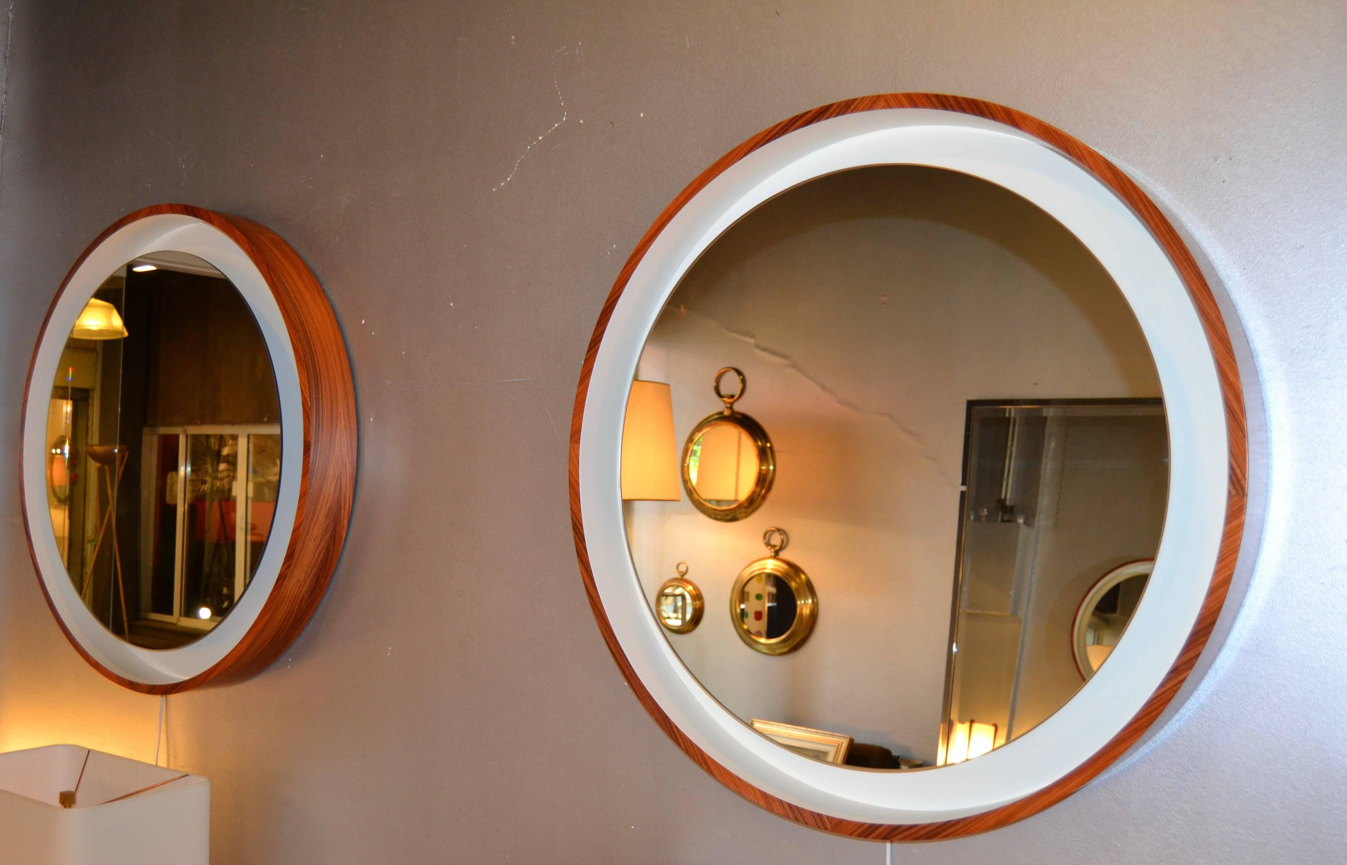 1960s Rosewood Lighted Mirror 2