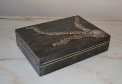 1970s Sculptural Metalwork and Quartz Box