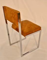 1970s Set of Eight Chromed Steel Chairs