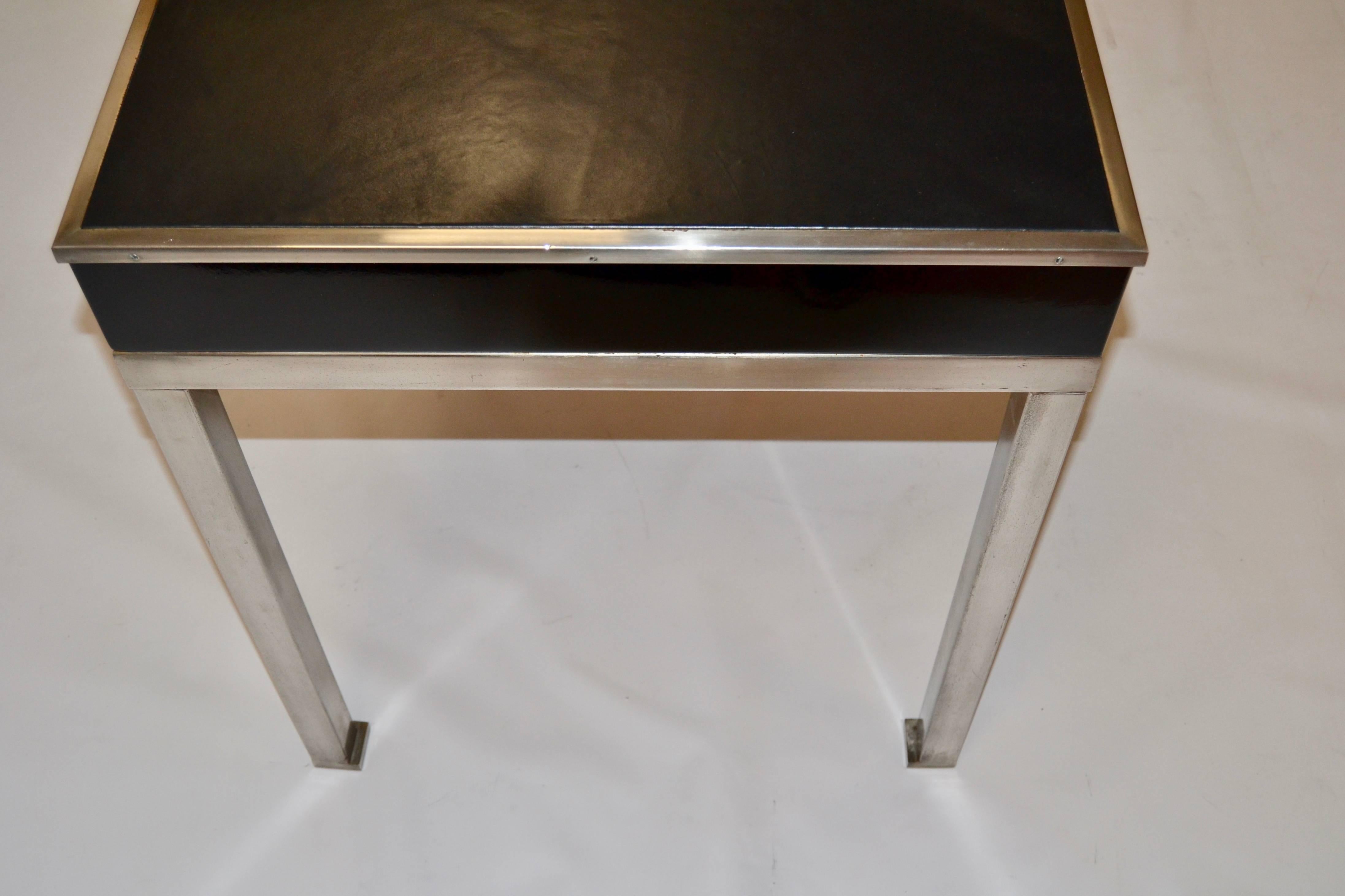 1970s Black Lacquered Desk by Maison Jansen 1