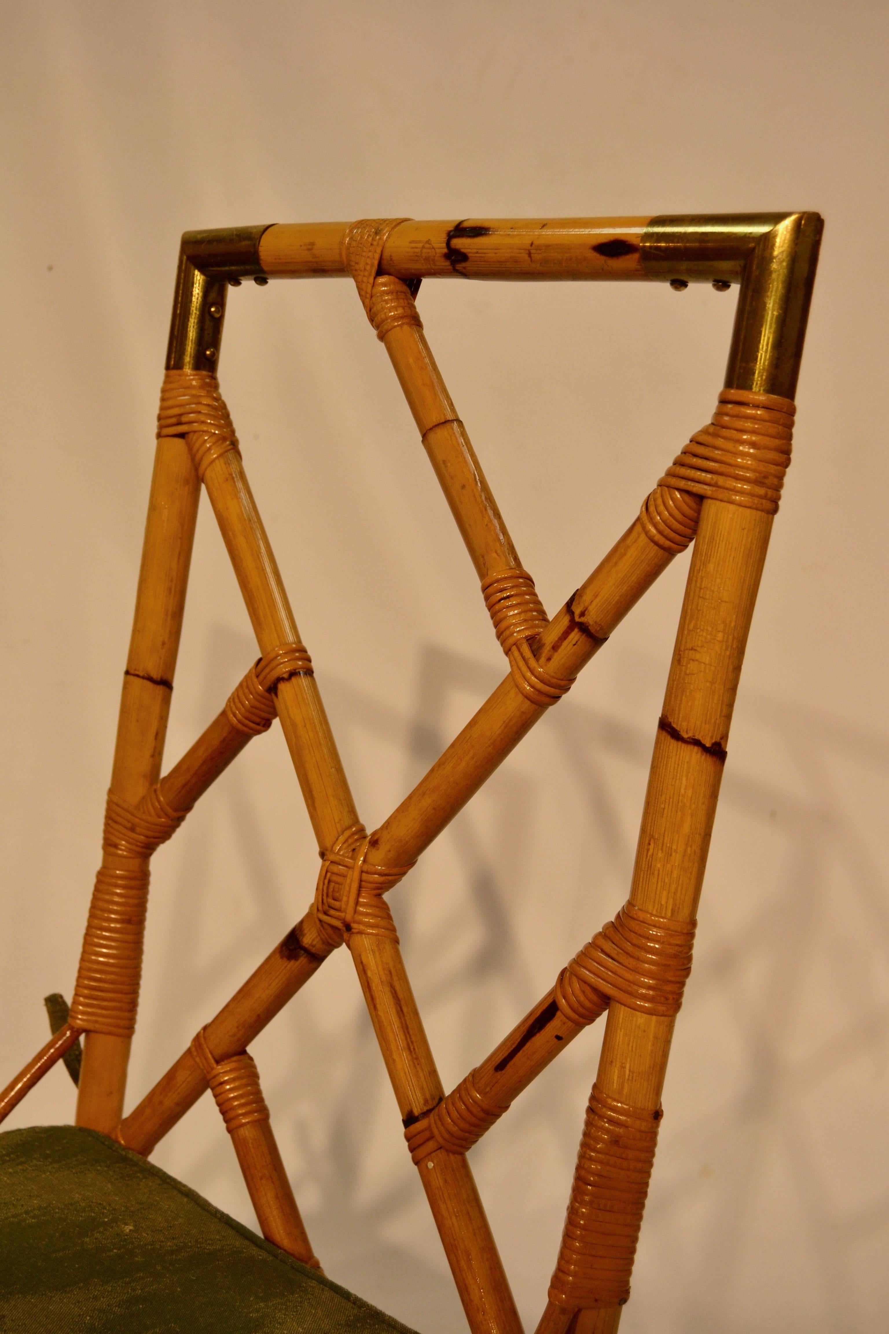 Four Chairs in Bamboo and Brass Details 1