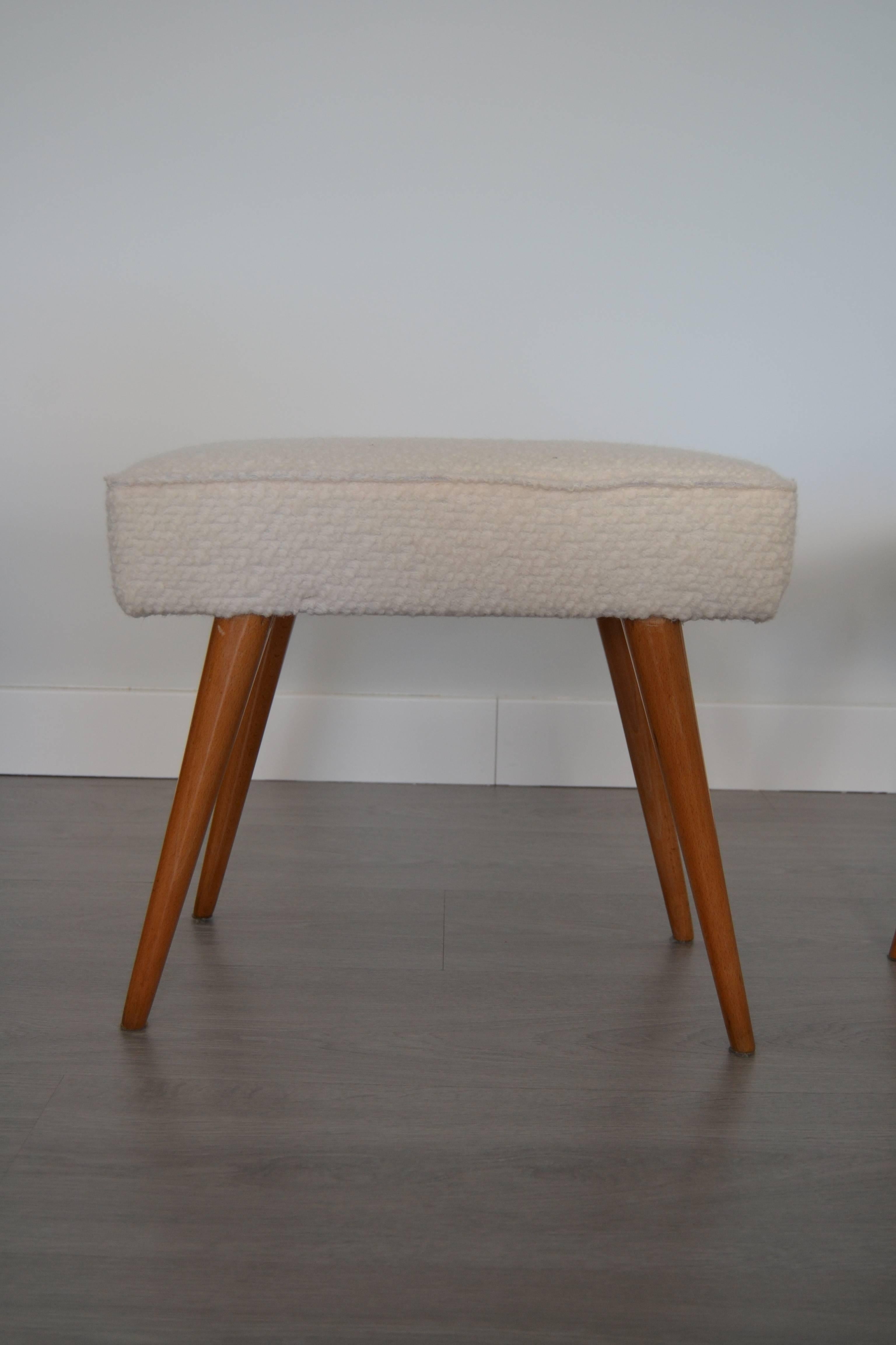 Pair of 1950s, Italian Stools In Excellent Condition For Sale In Saint-Ouen, FR