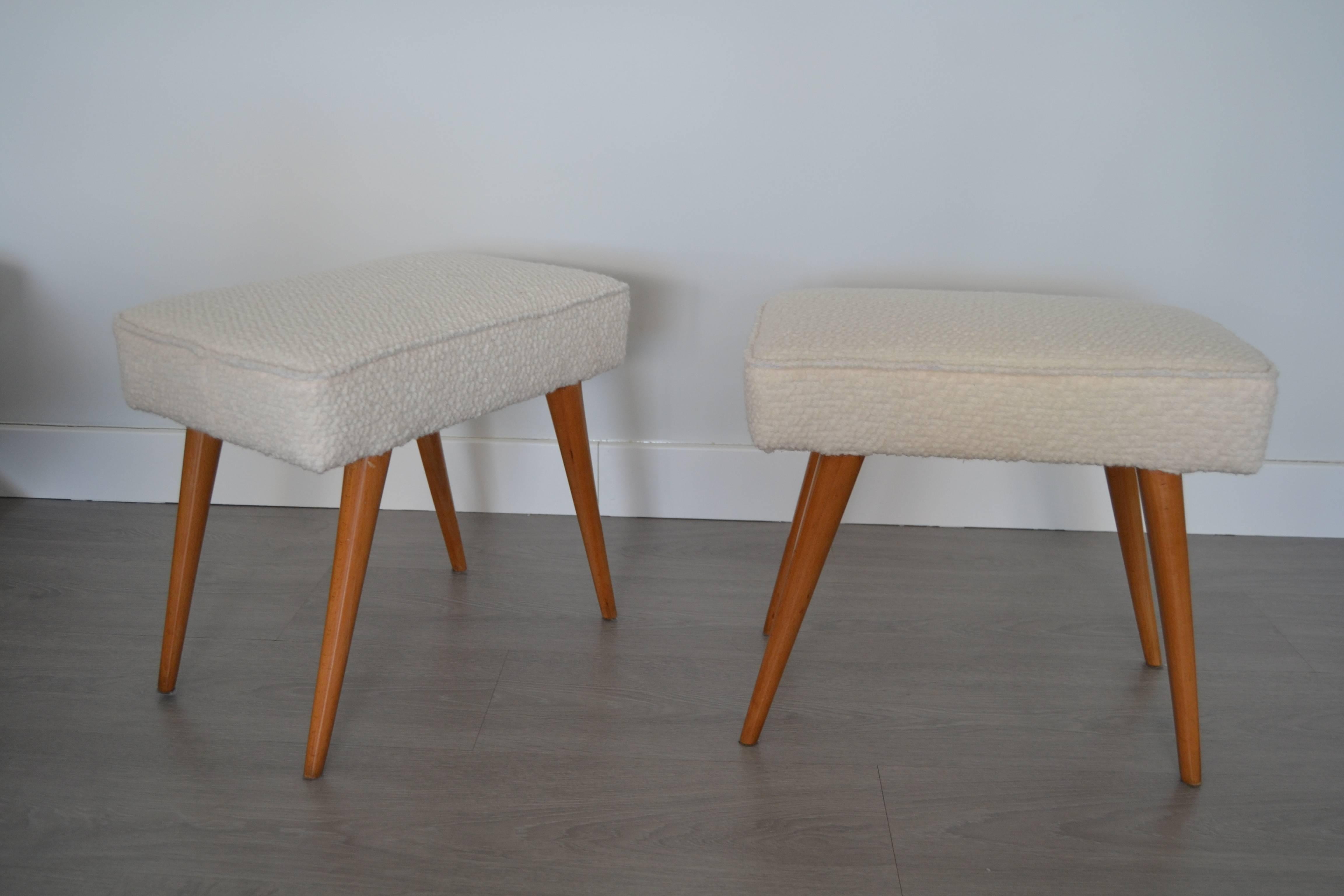Mid-20th Century Pair of 1950s, Italian Stools For Sale