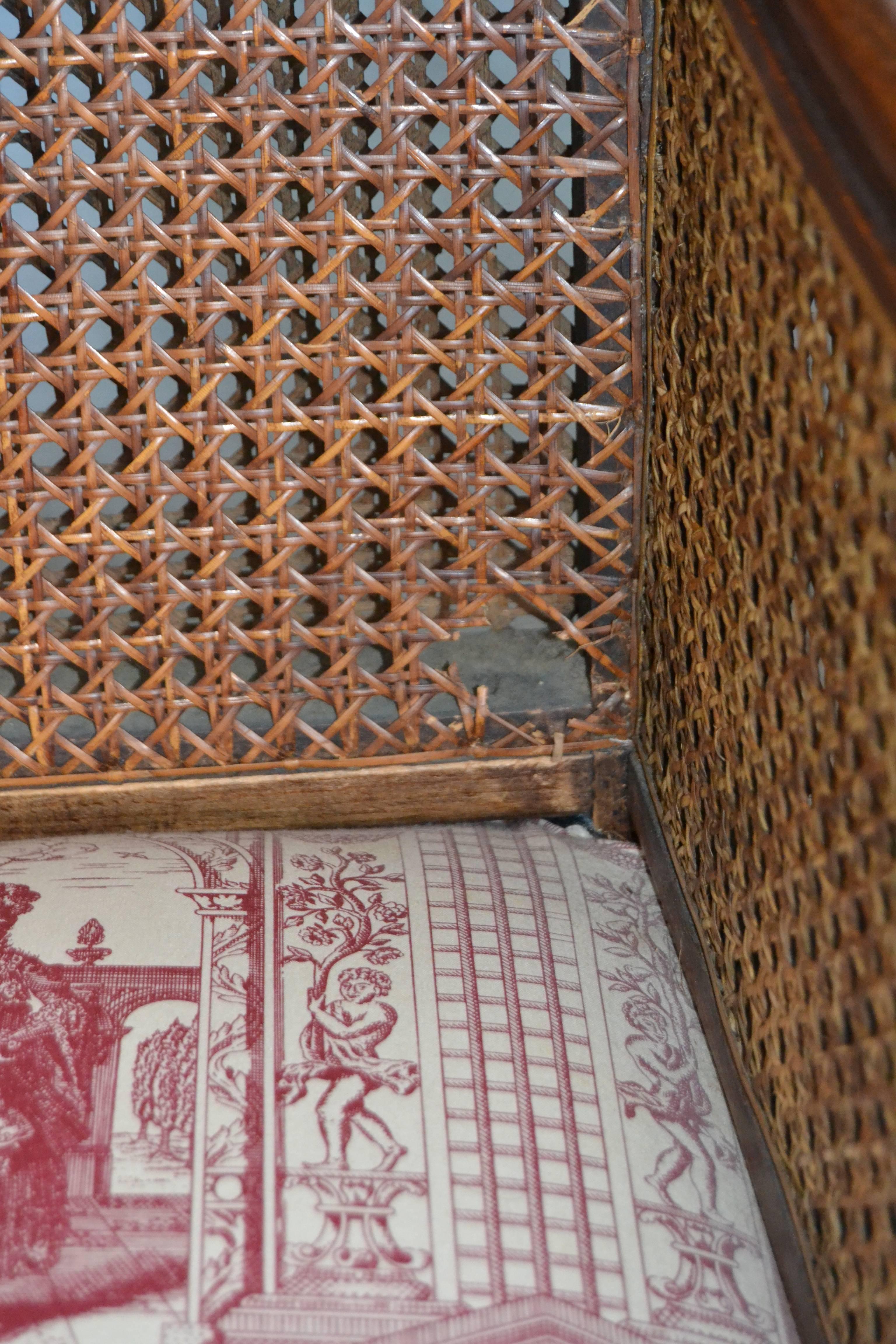 Wood and Wicker French Armchair, 1900 2