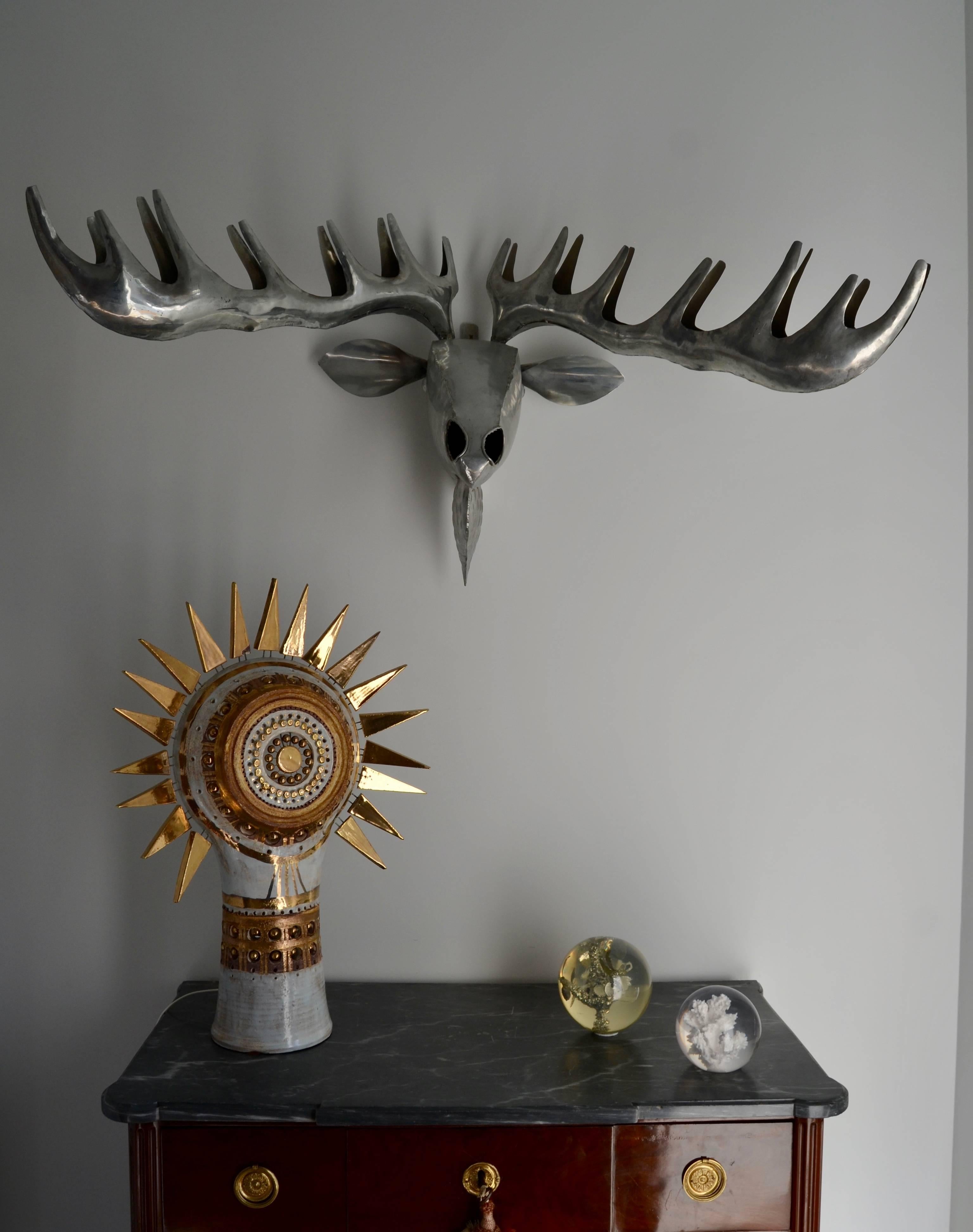 1970s Sunburst George Pelletier Ceramic Table Lamp 4