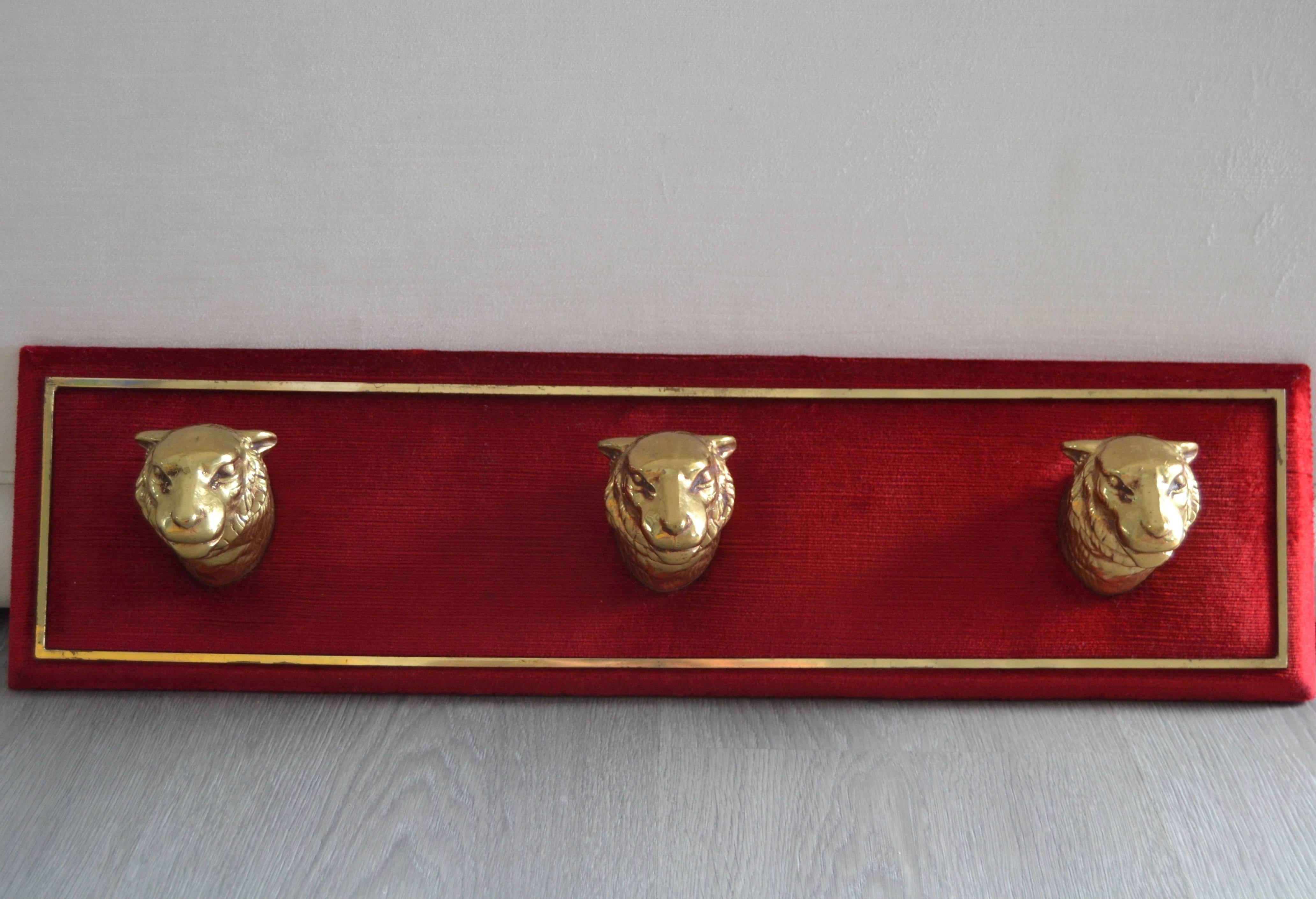 French Neoclassical Bronze Lions Coat Rack