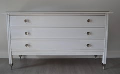 1960s, Maison Jansen White Lacquered Chest