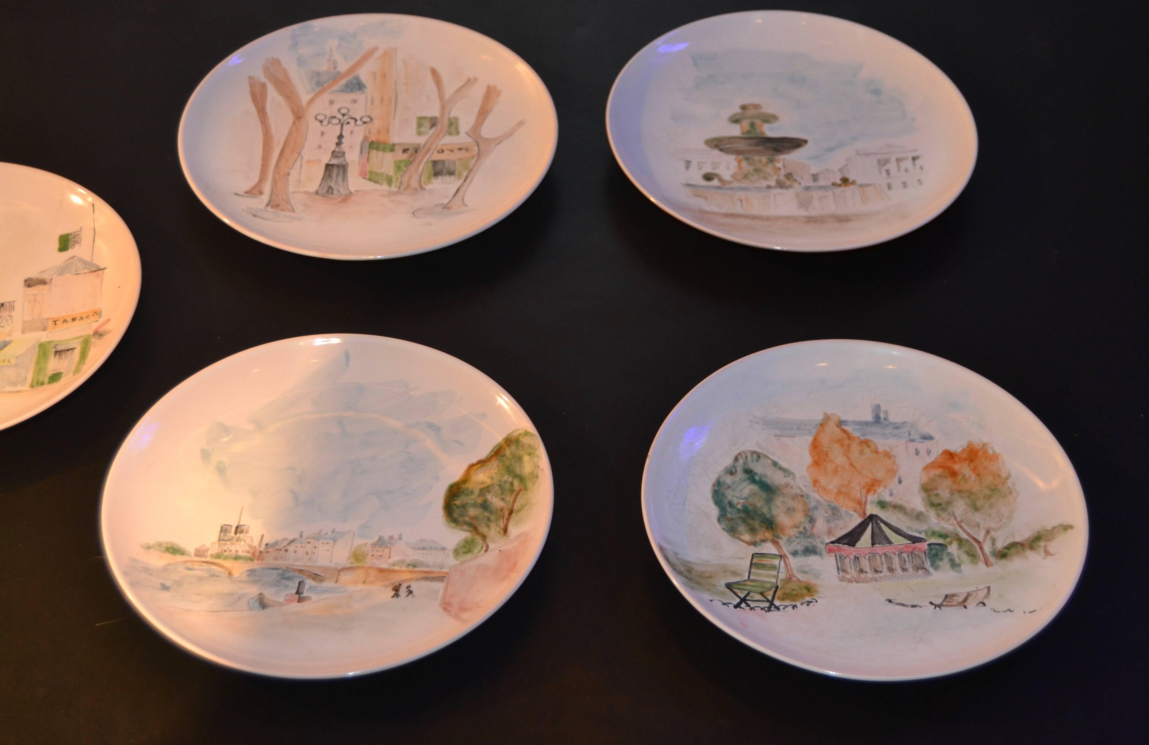 Set of Nine Paris View Plates 2