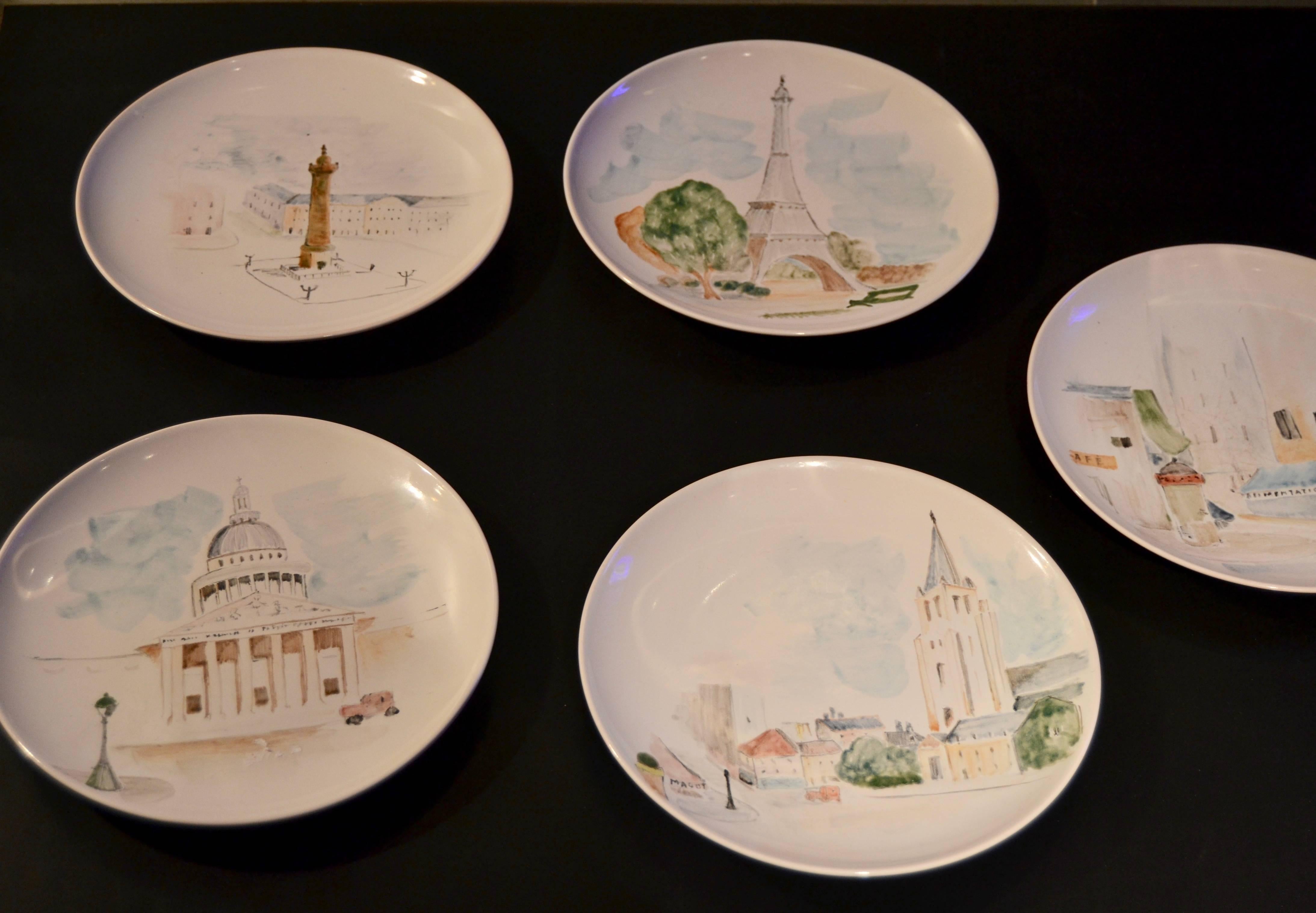 Set of Nine Paris View Plates 3