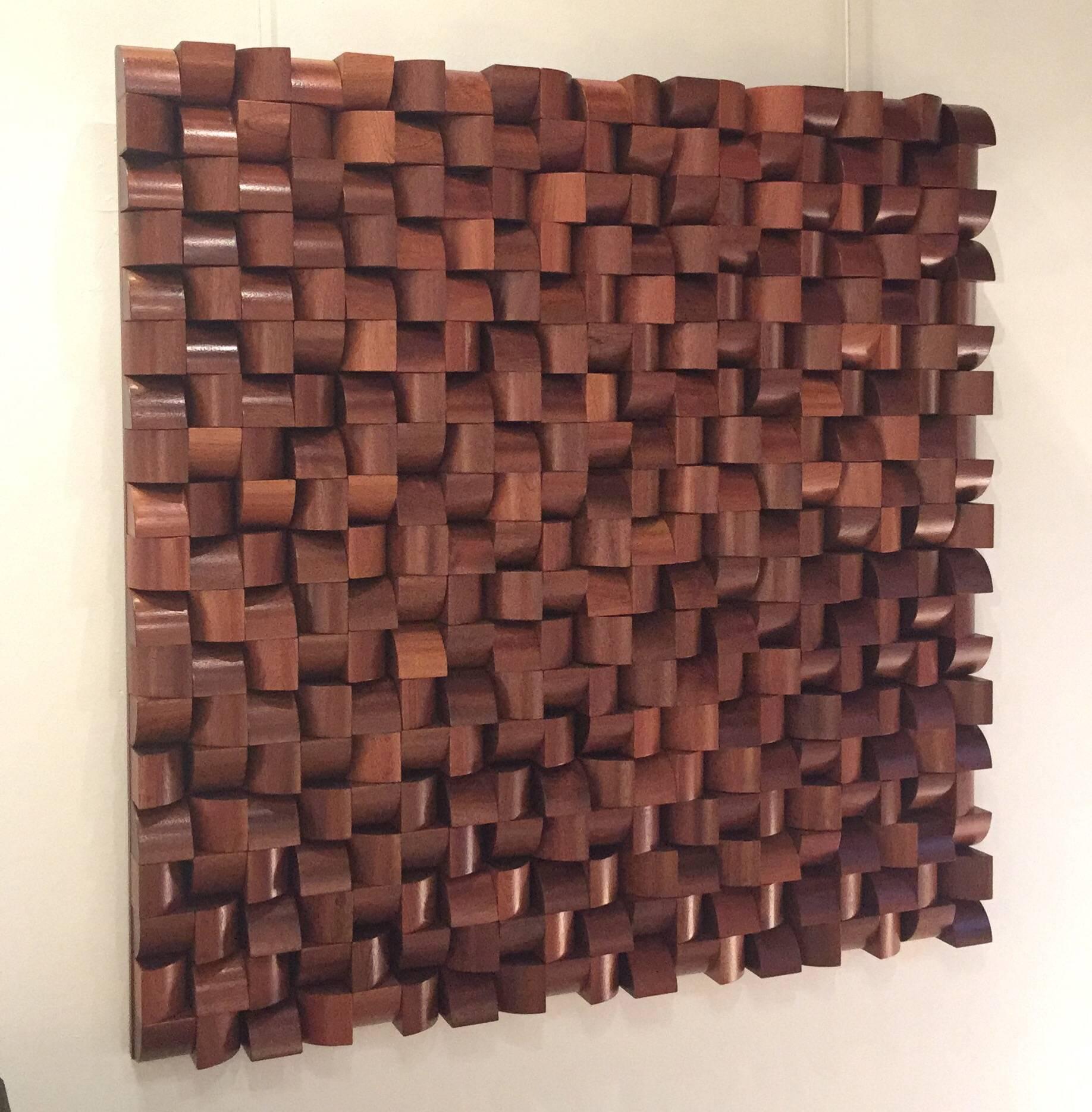 Sapele Wood Abstract Wall Sculpture 2