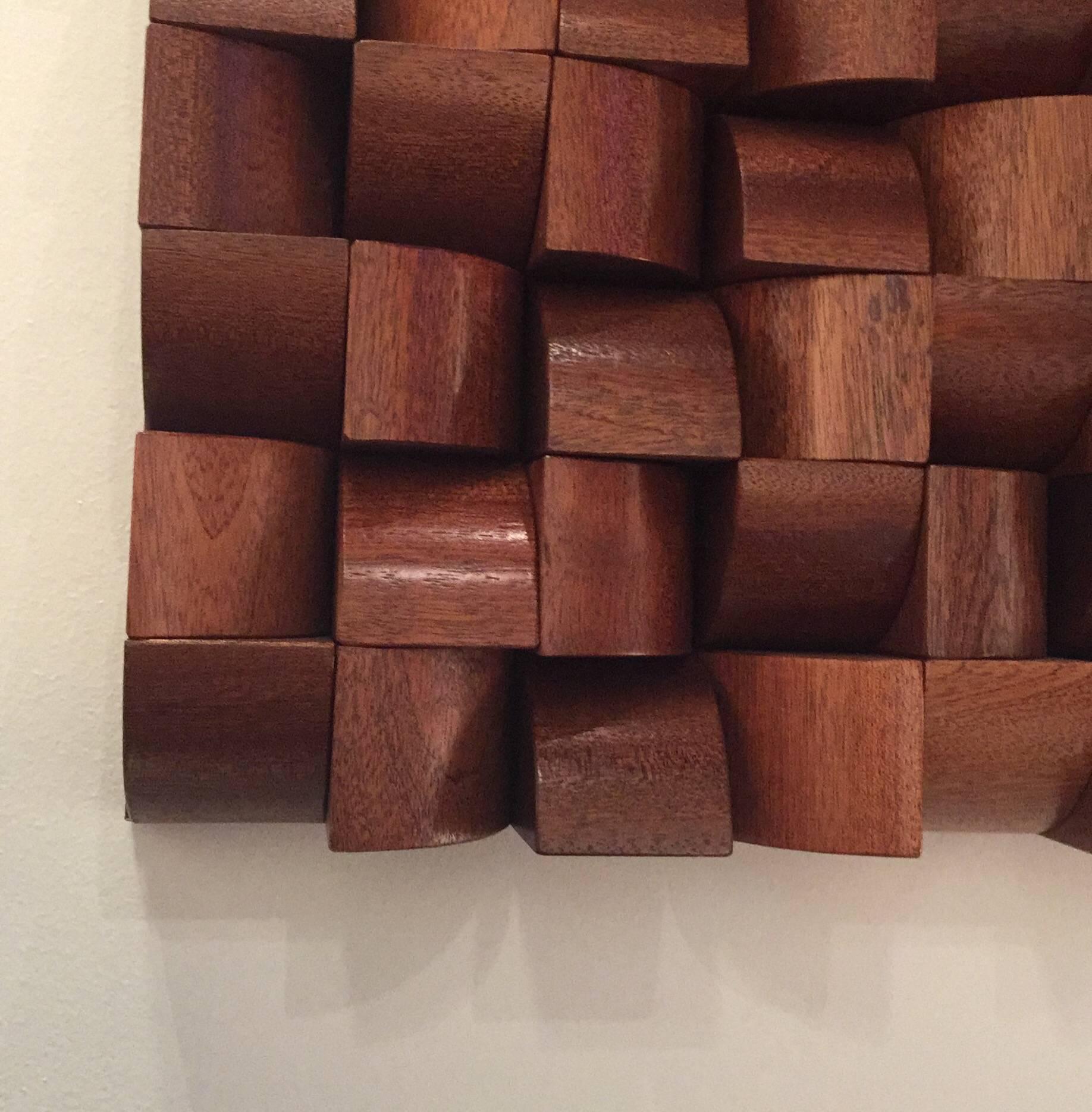 Sapele Wood Abstract Wall Sculpture 3